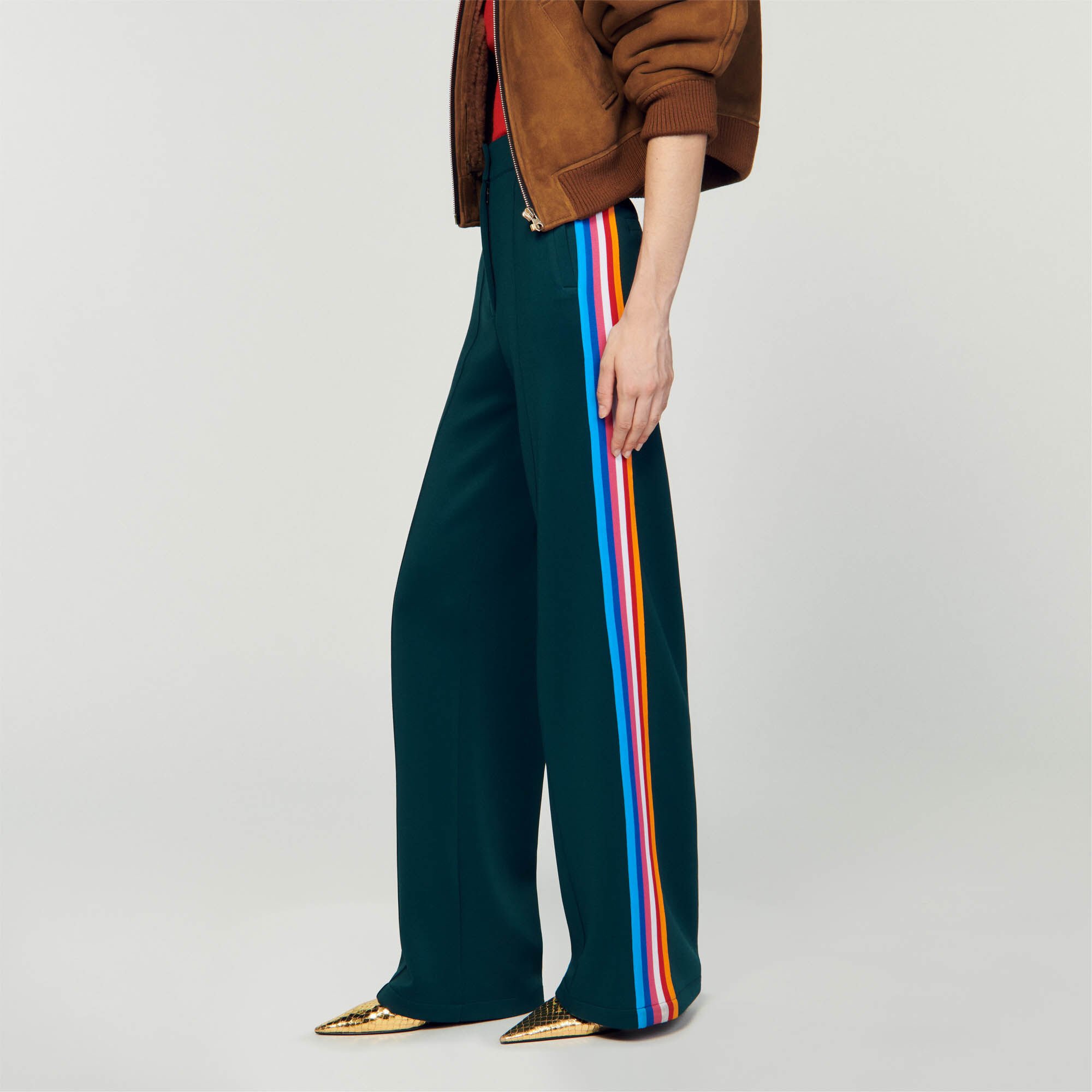 Striped sales side pants