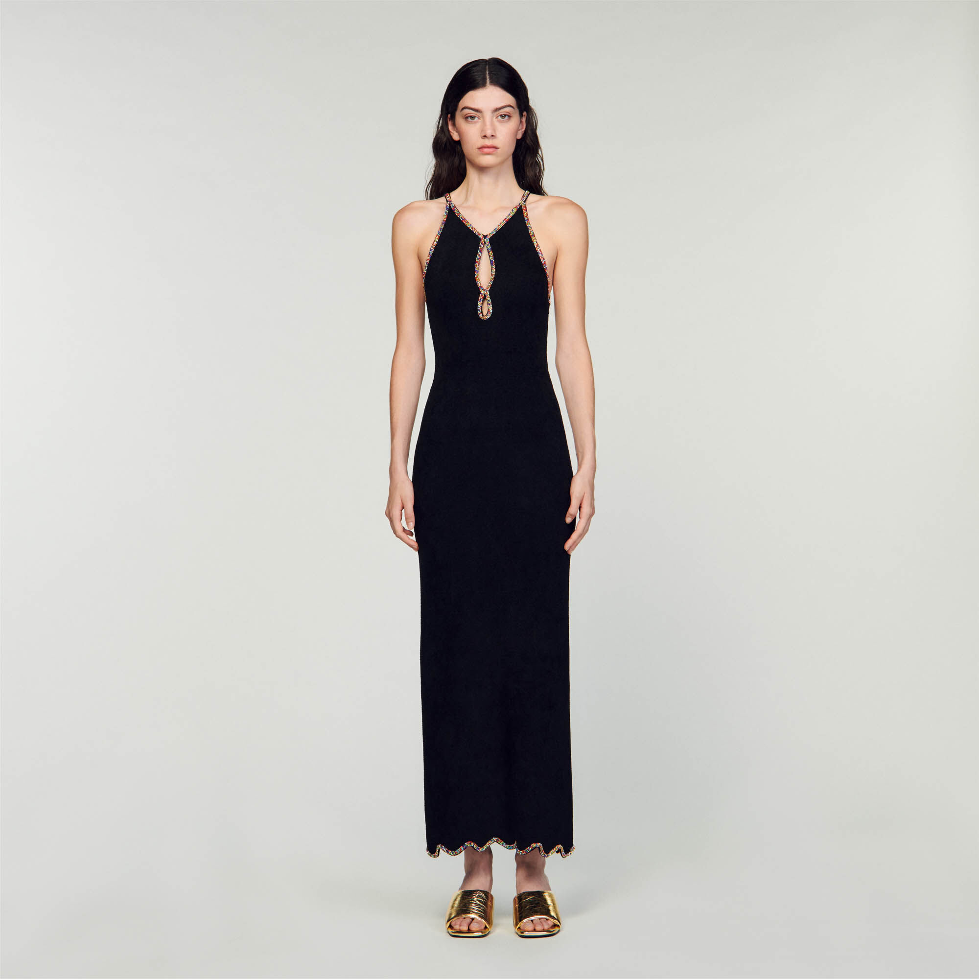 Shield and sword black sleeveless maxi dress online