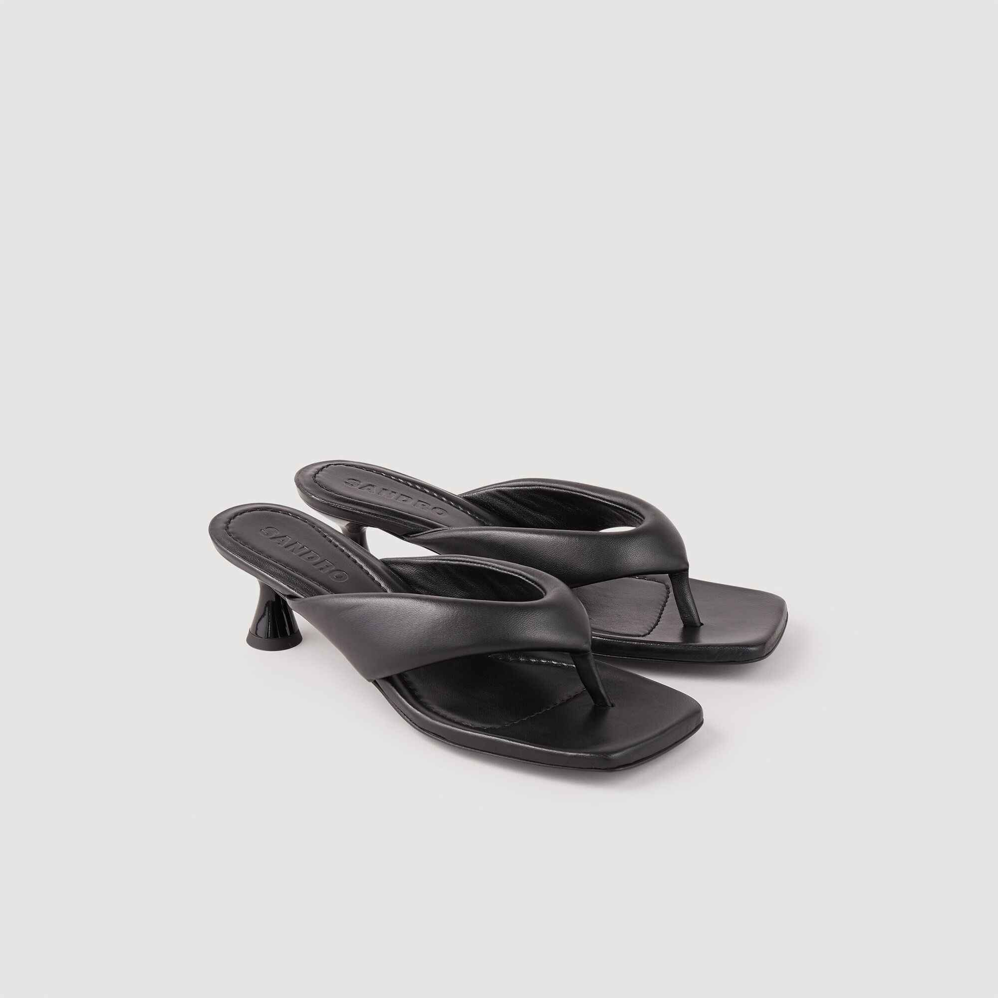 Toe post mules SFACH01048 Black All Shoes Sandro Paris