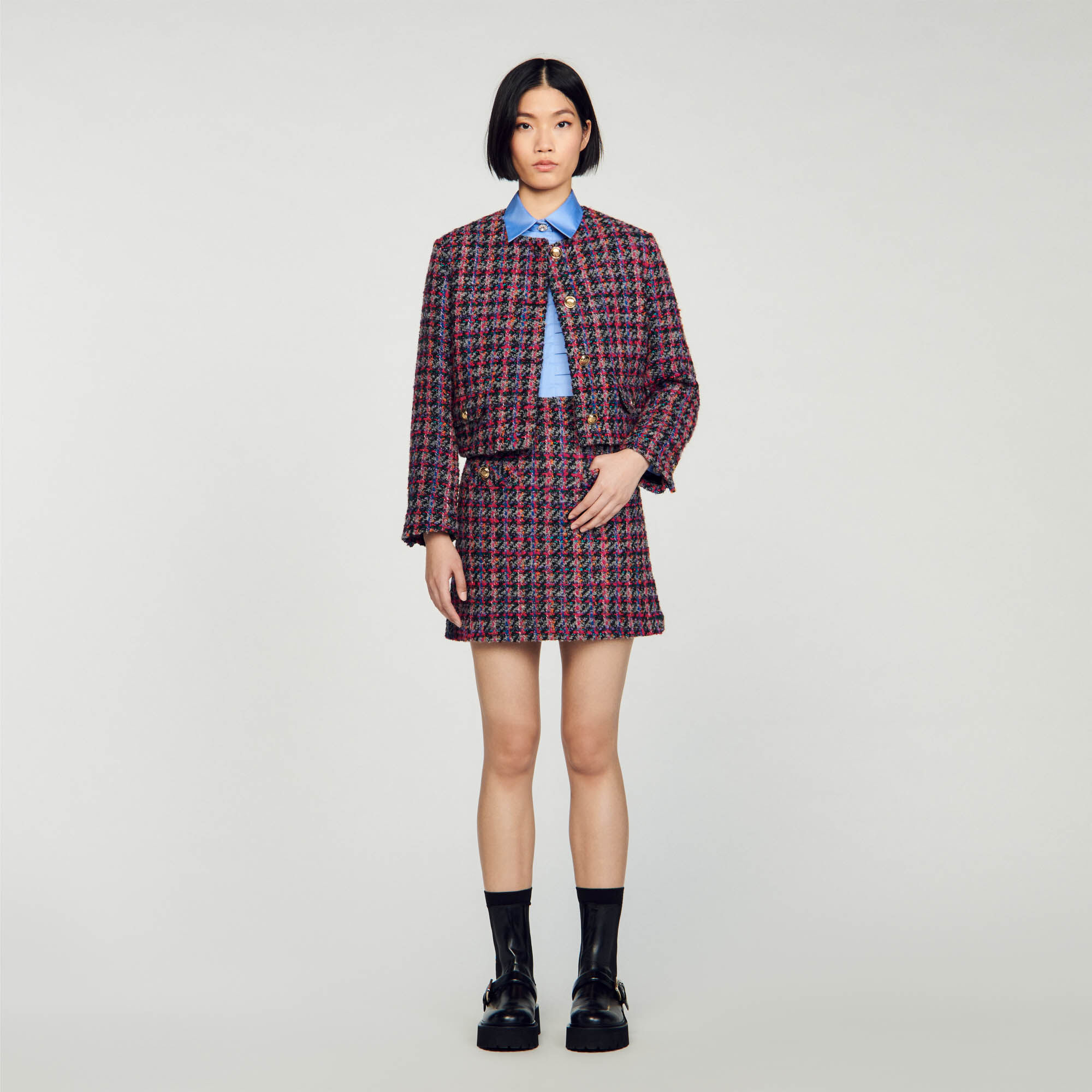 Tweed skirt with pockets clearance