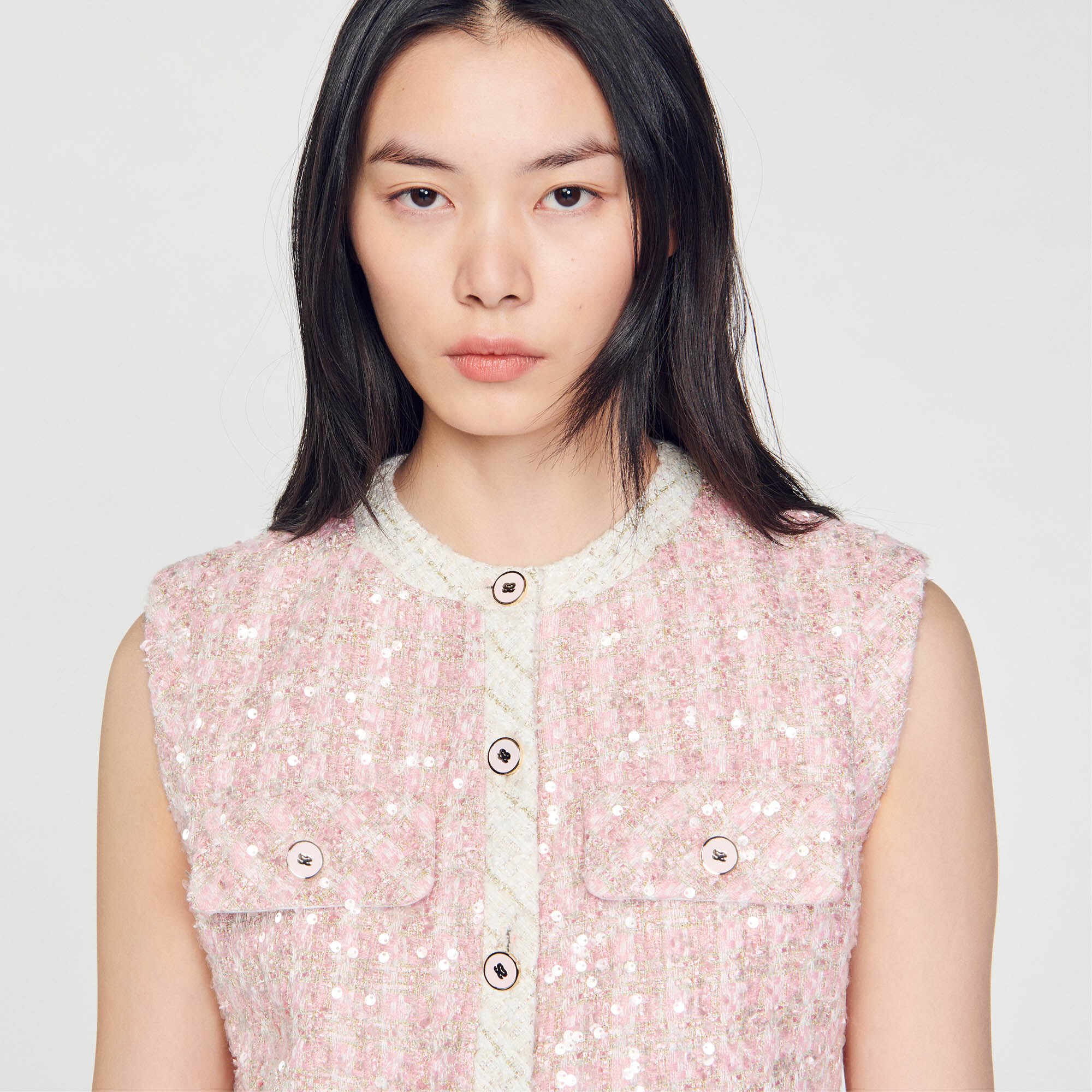 Tweed new arrivals sleeveless jacket