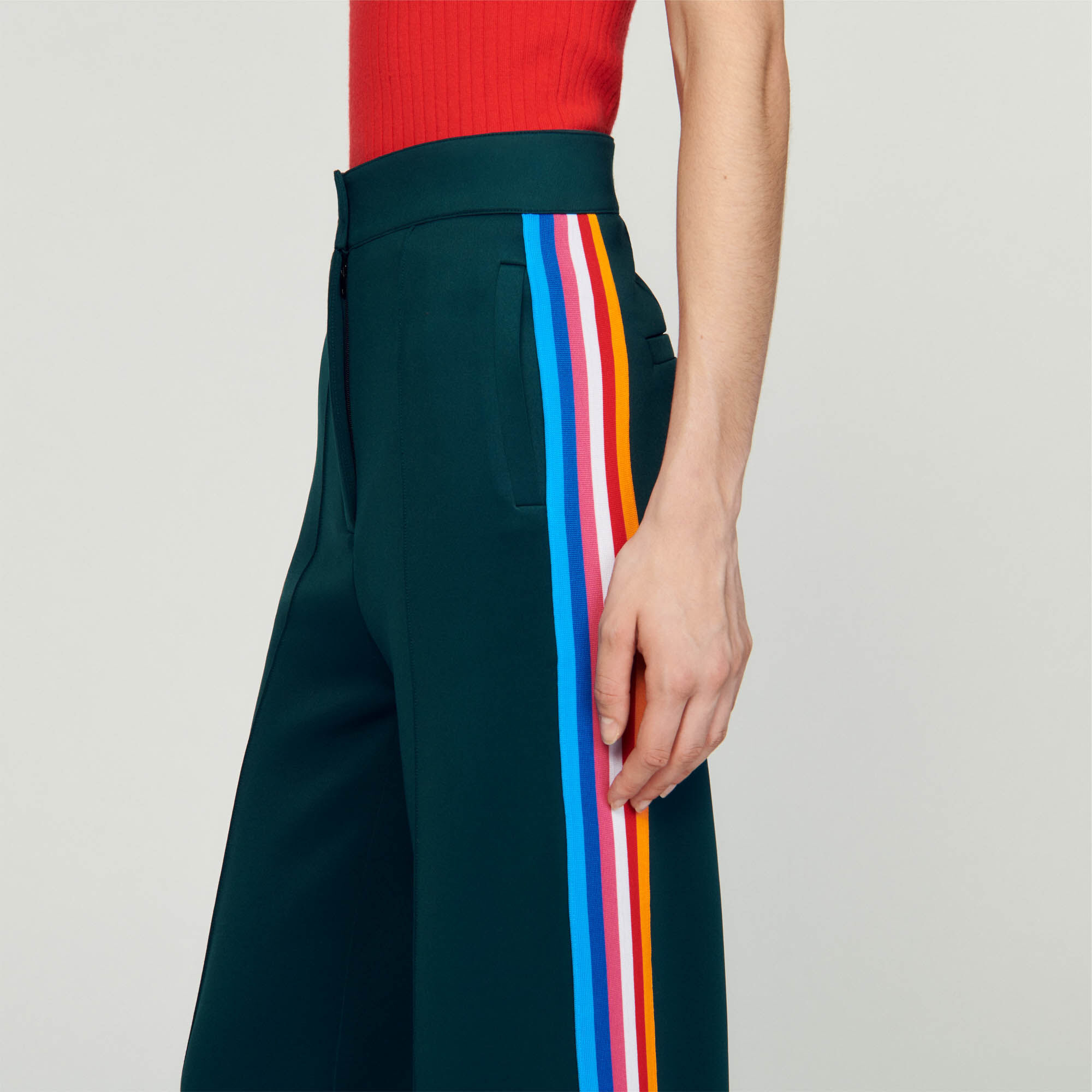 Striped on sale side trousers