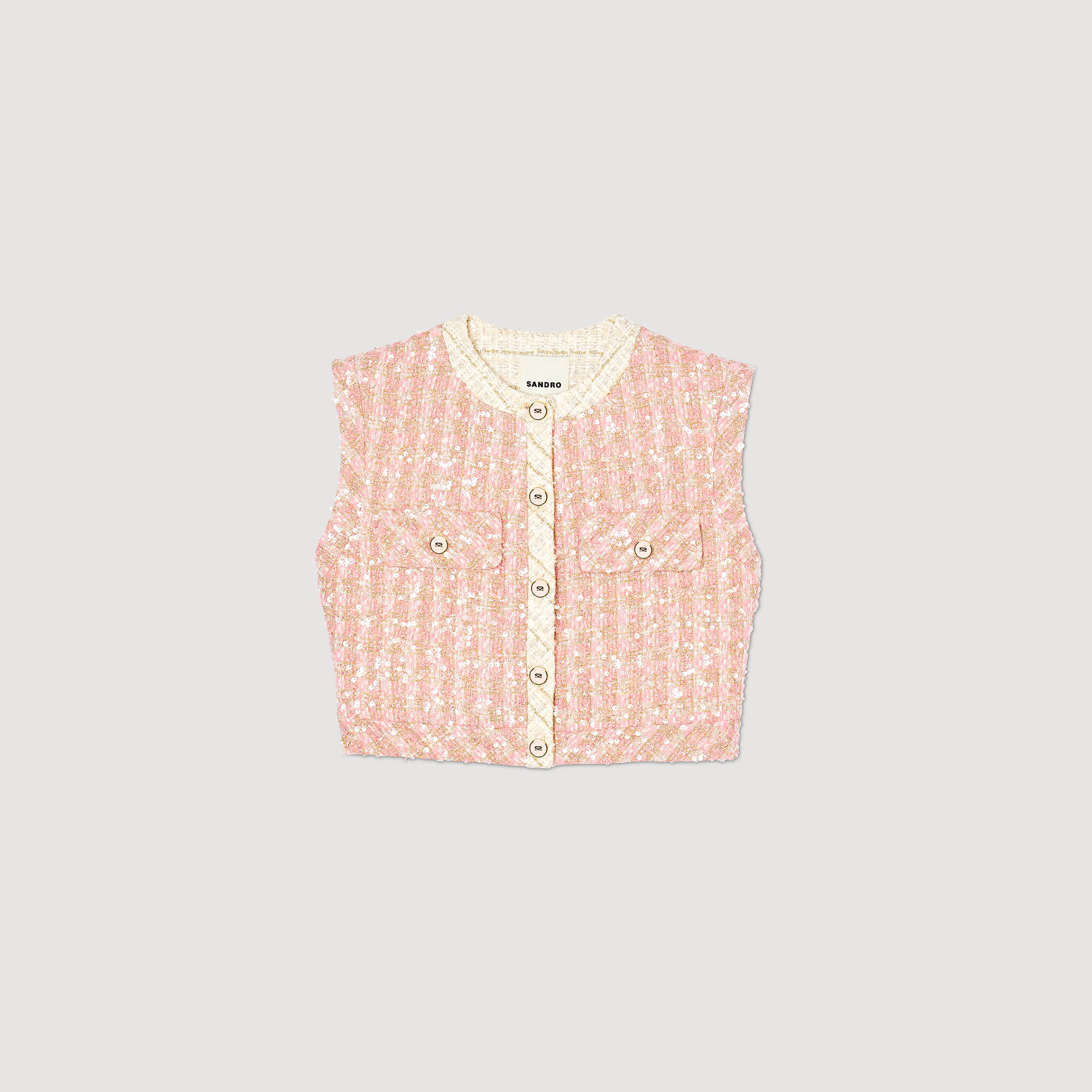 Sleeveless sales tweed jacket