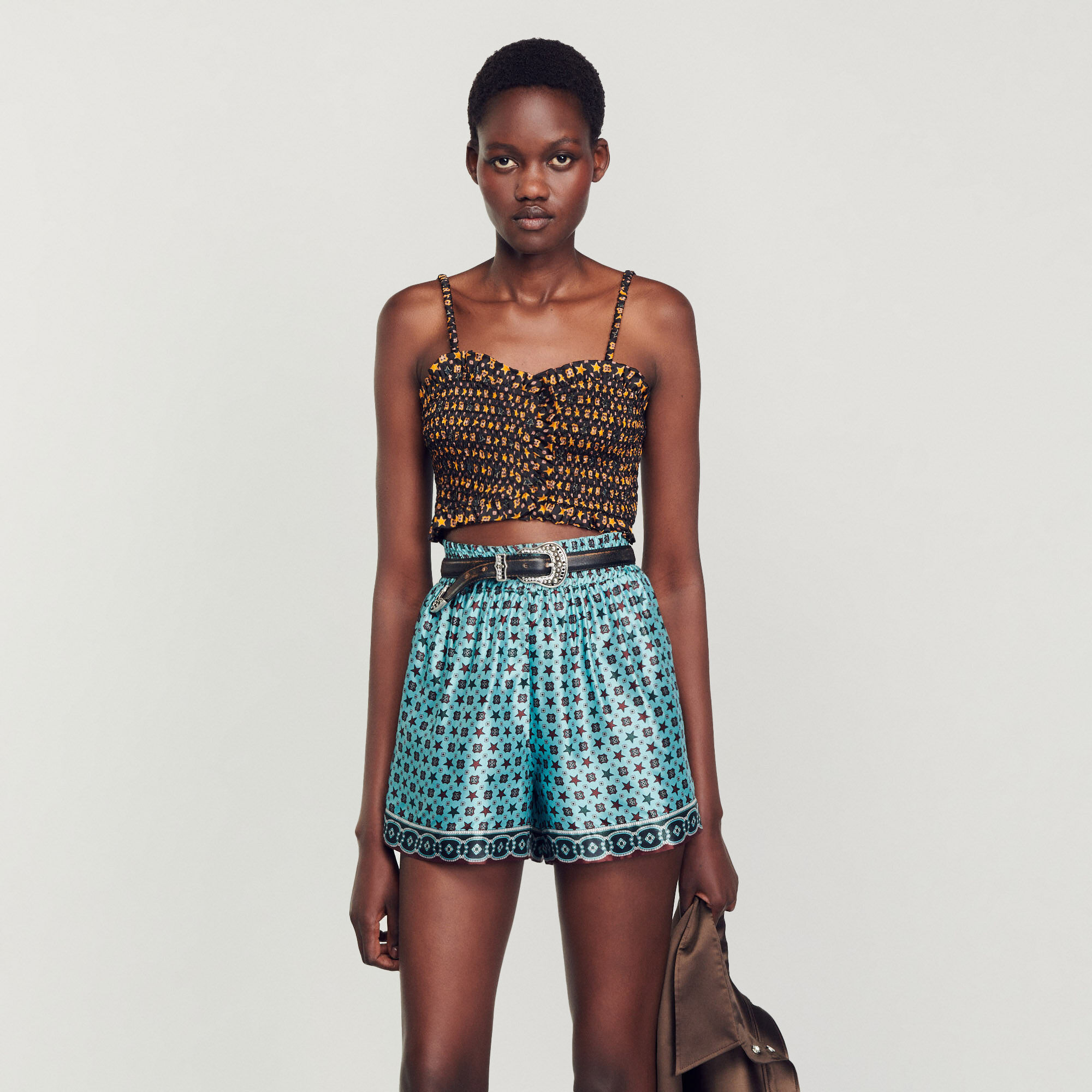Cropped smocked shop top