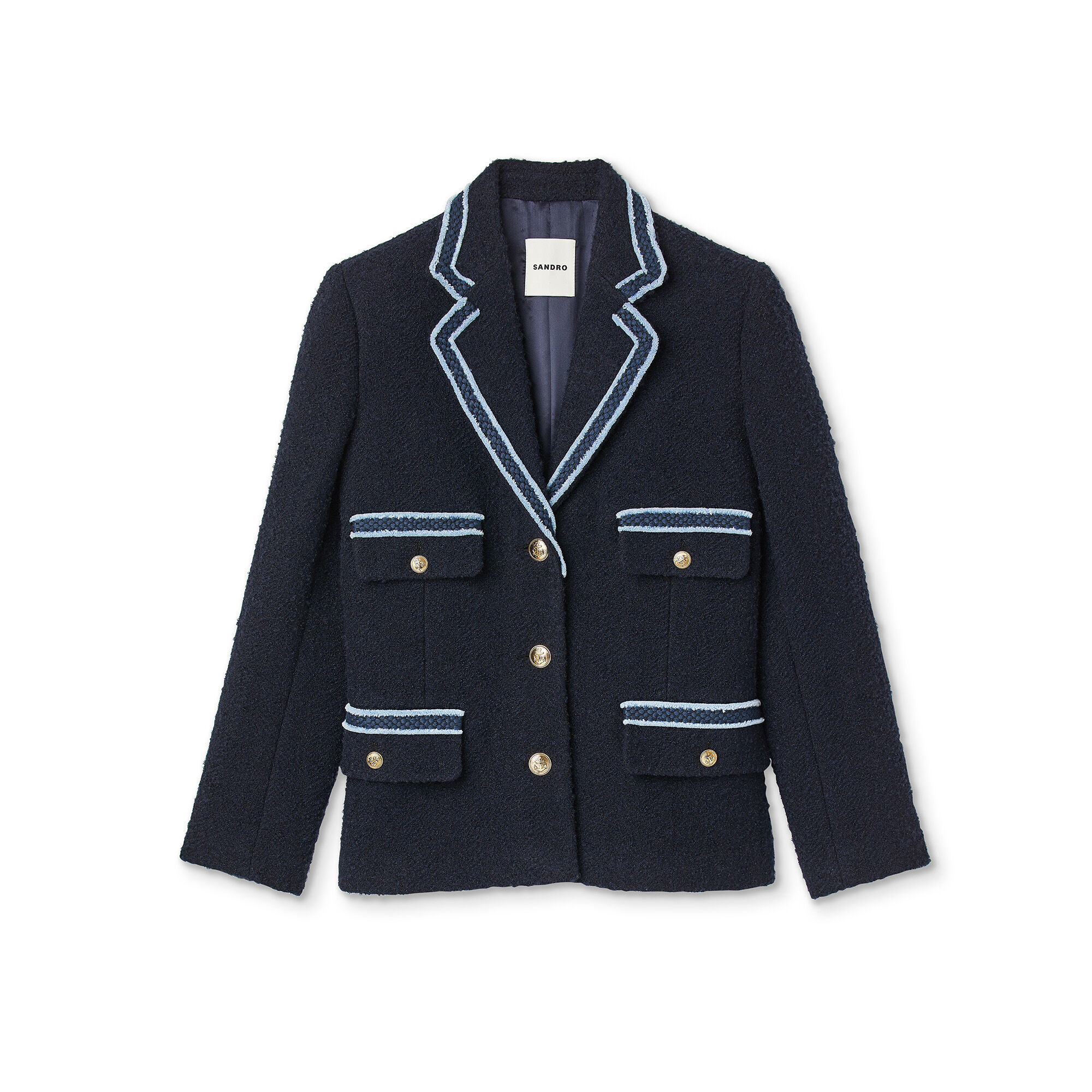Sandro tweed blazer hot sale