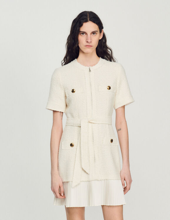 Tweed-effect woollen coat dress SFPRO01195 - Dresses | Sandro Paris