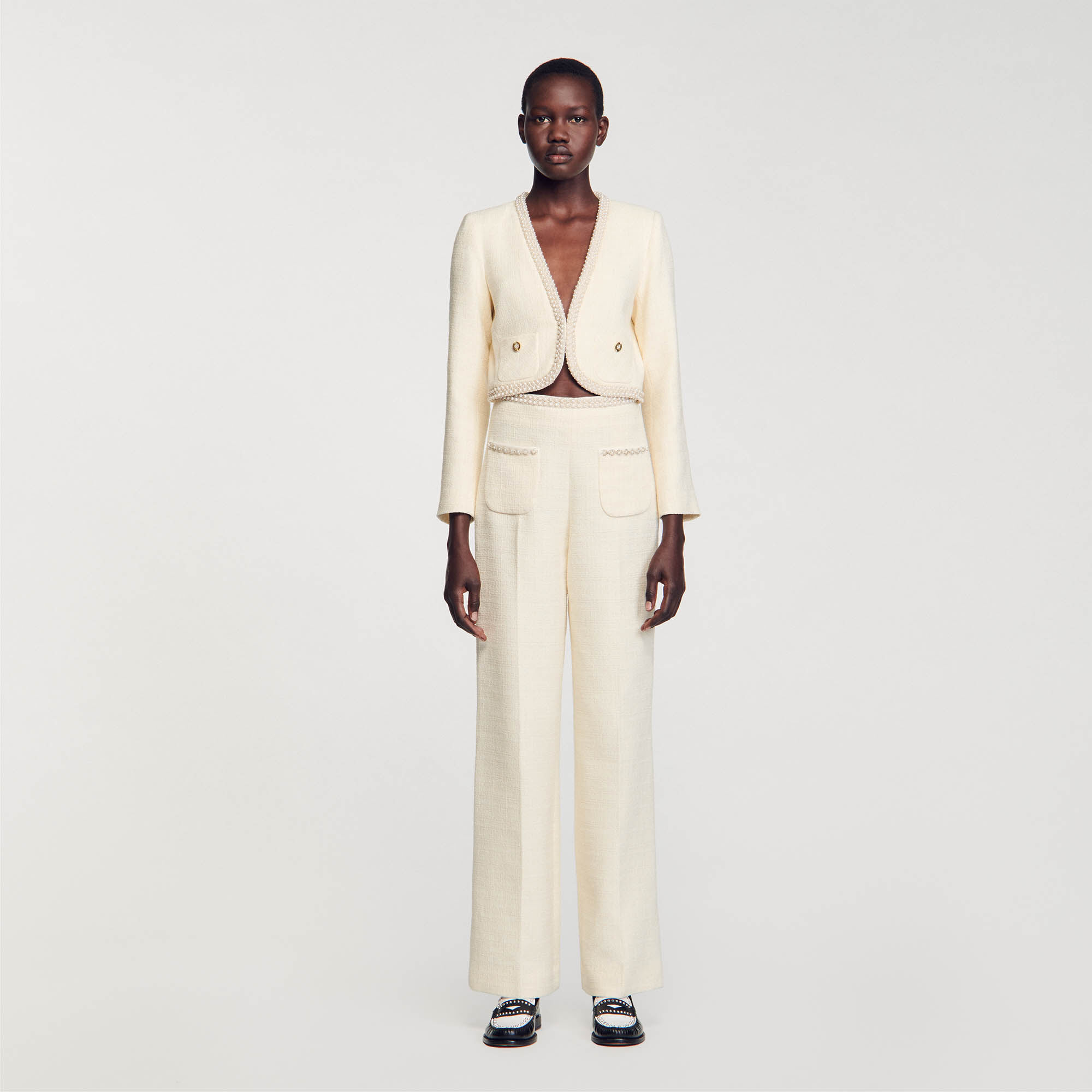Tweed cropped blazer discount