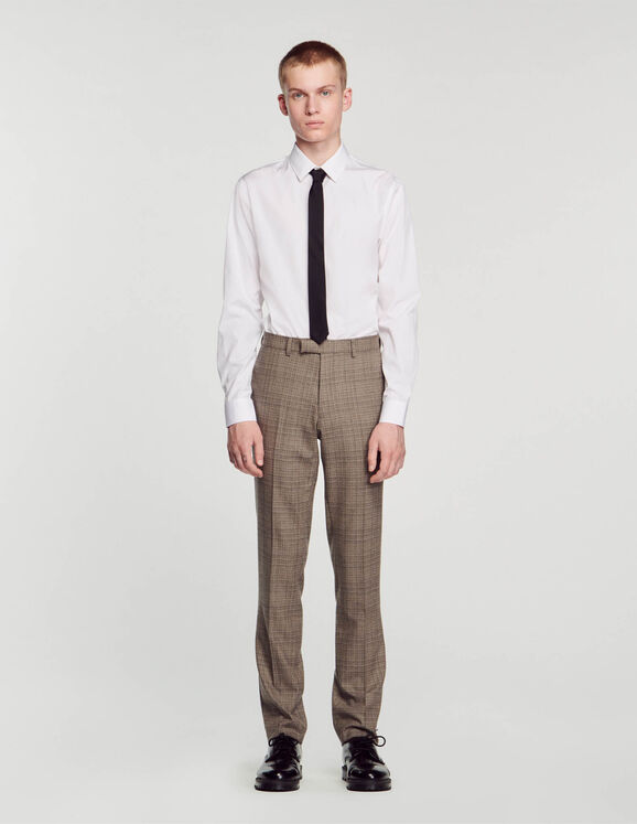 Wool suit trousers Grey Homme