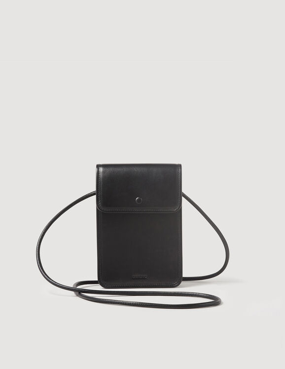 Small leather bag Black Homme