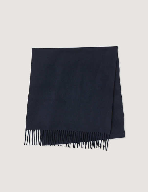 Wool  and cashmere scarf Navy Blue Homme