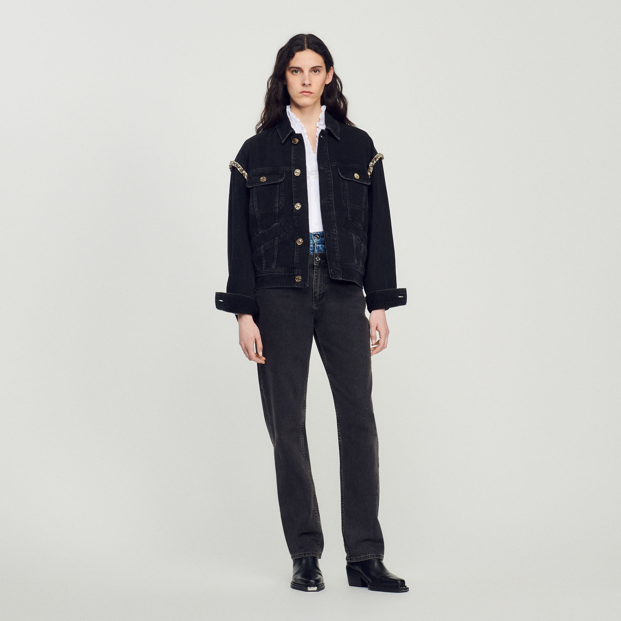 Veste sandro jean new arrivals