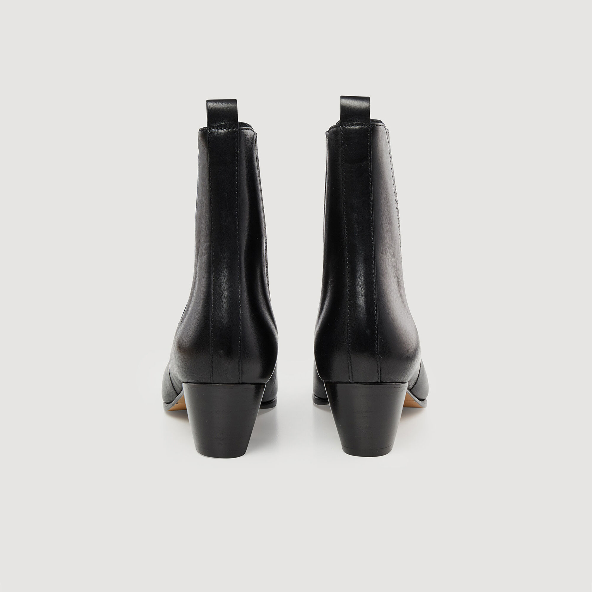 Leather cowboy boots SFACH00455 Black All Selection Sandro Paris