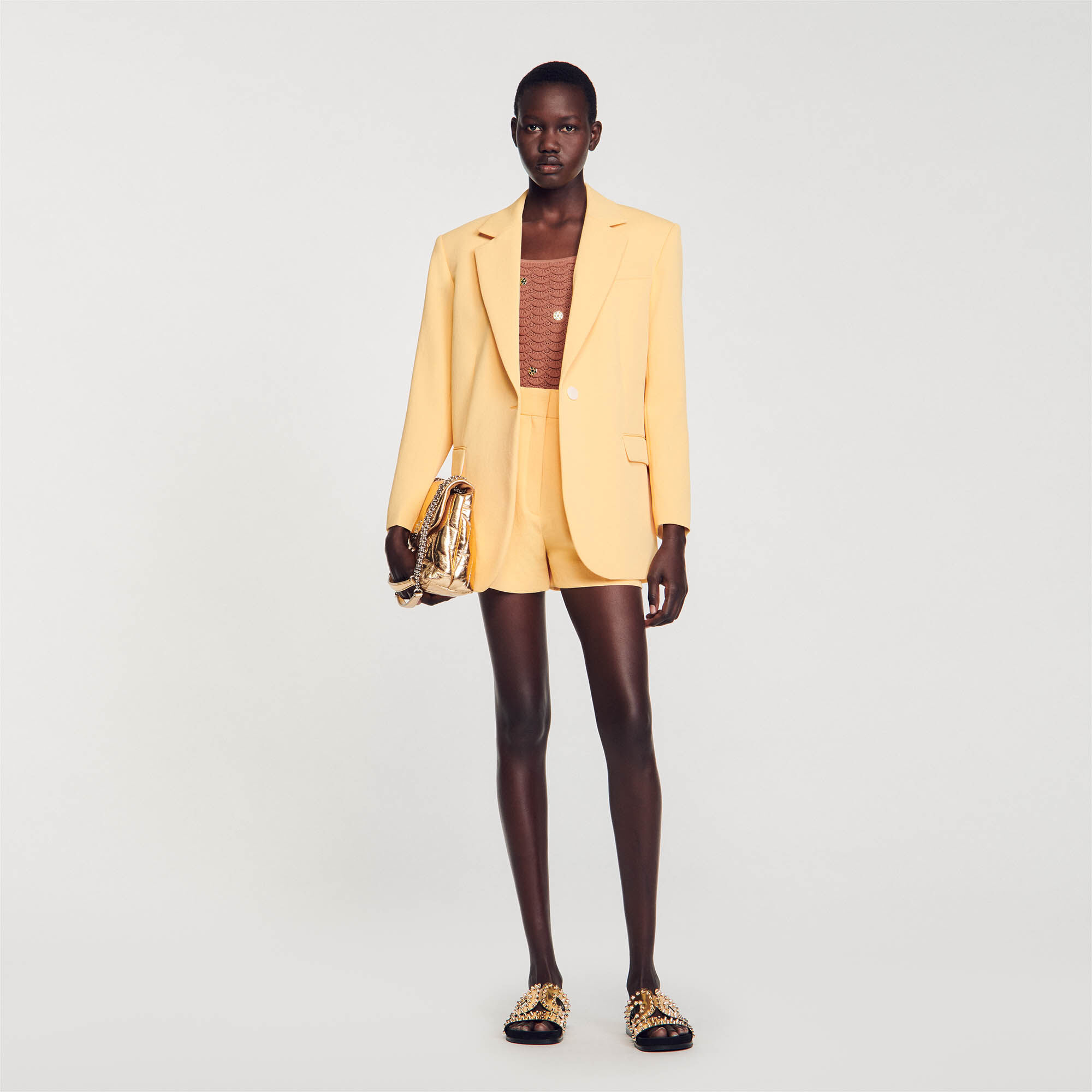 Sandro camel shop blazer
