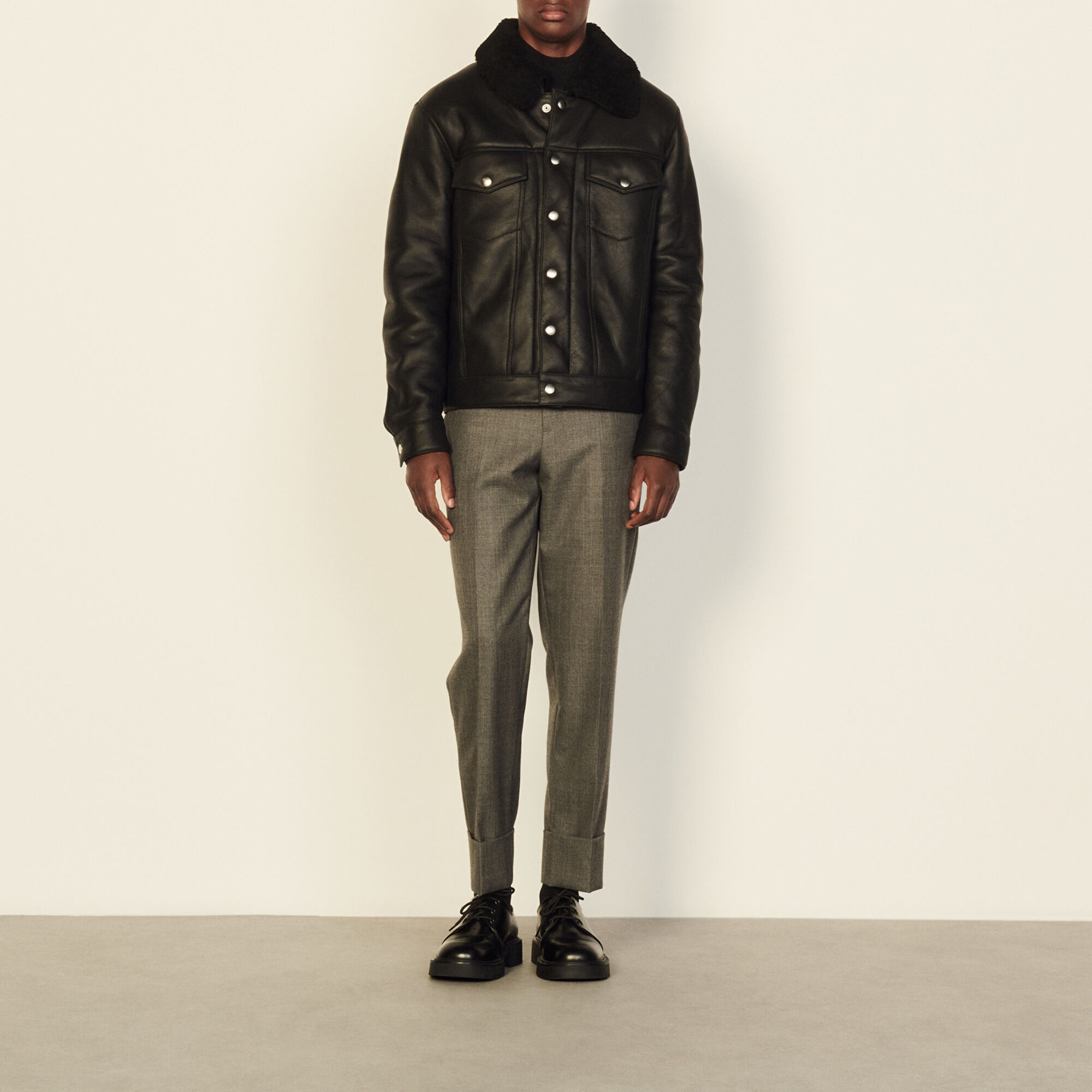 Sandro paris sales shearling jacket