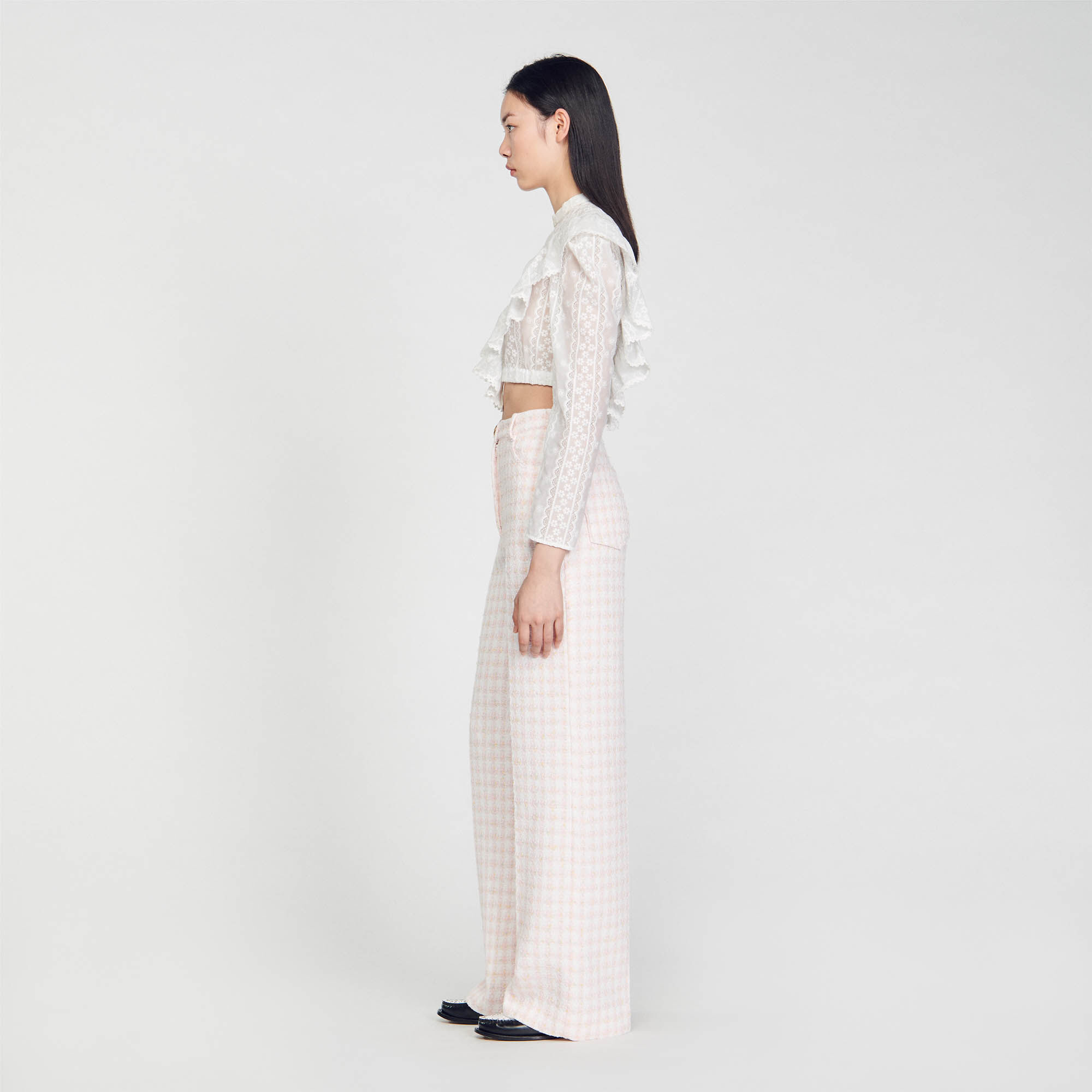 Pantalon tweed cheap femme