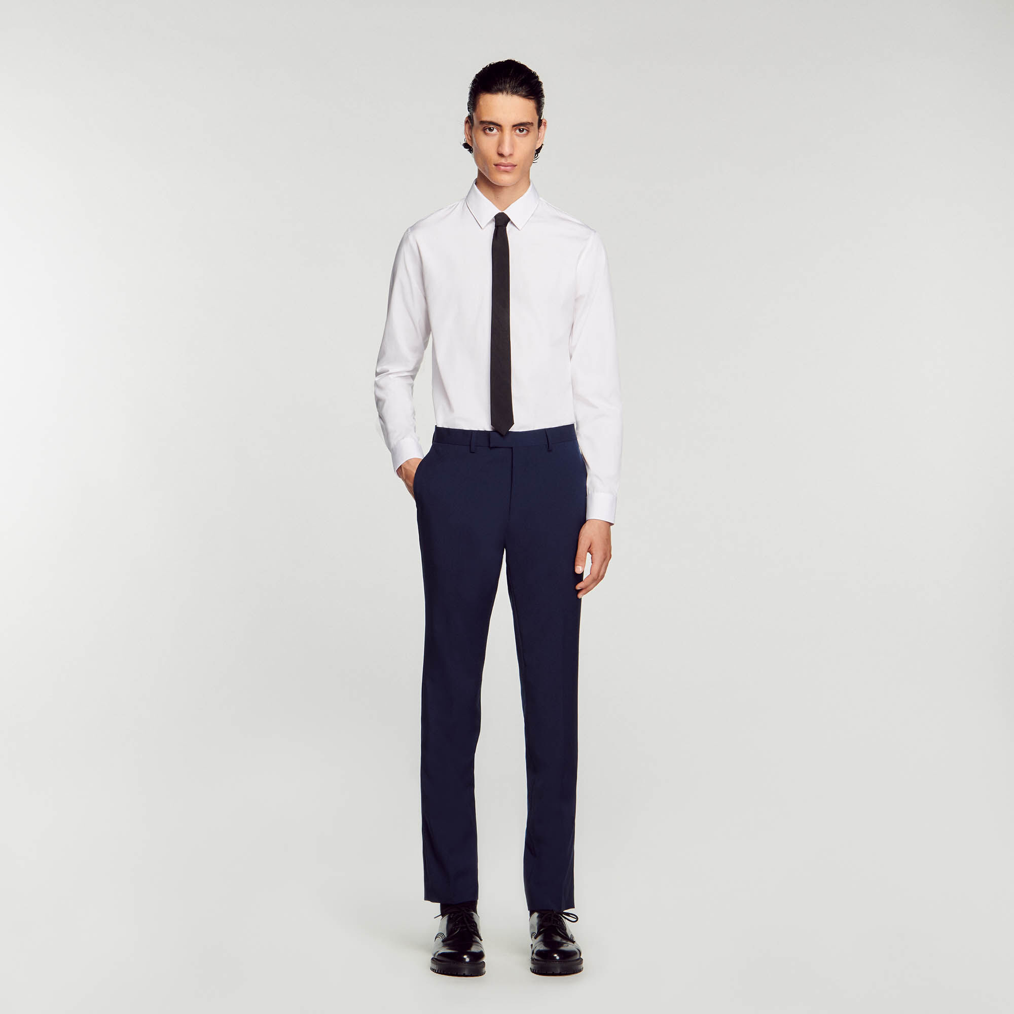 Fitted stretch cotton shirt SHPCM00858 Shirts Sandro Paris