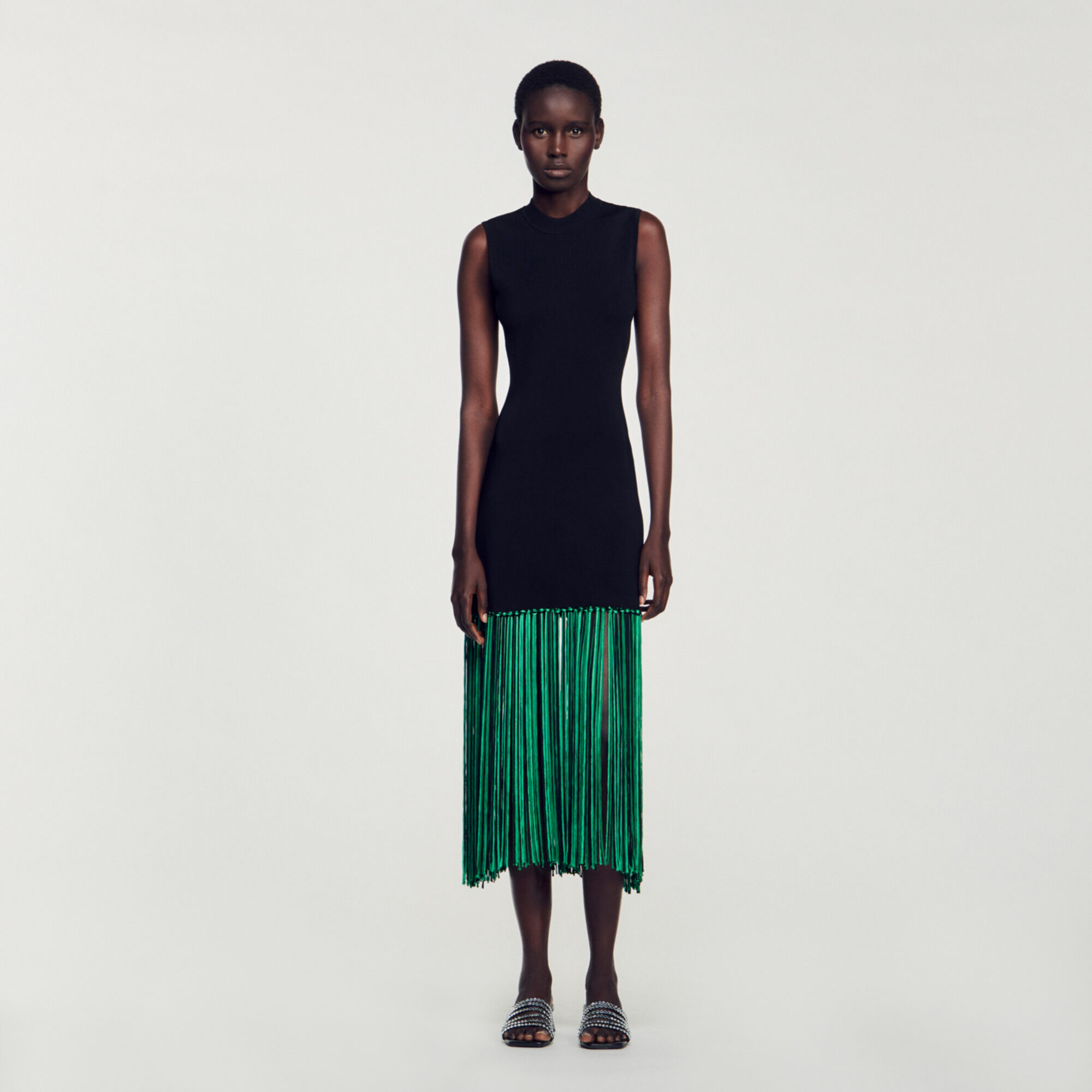 Dress with fringe shop at the bottom