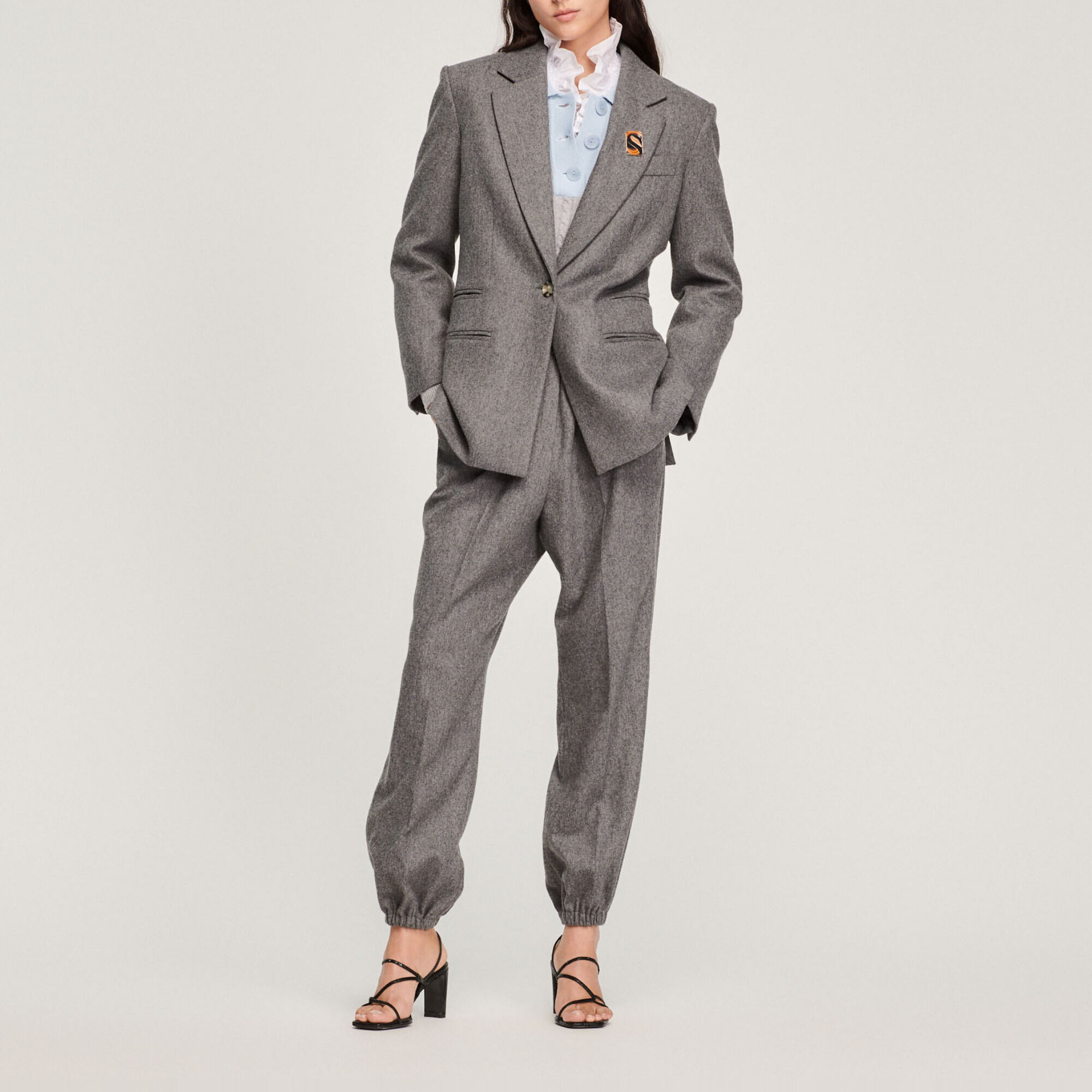 Tailored jacket SFPVE00754 Grey - All Selection | Sandro Paris