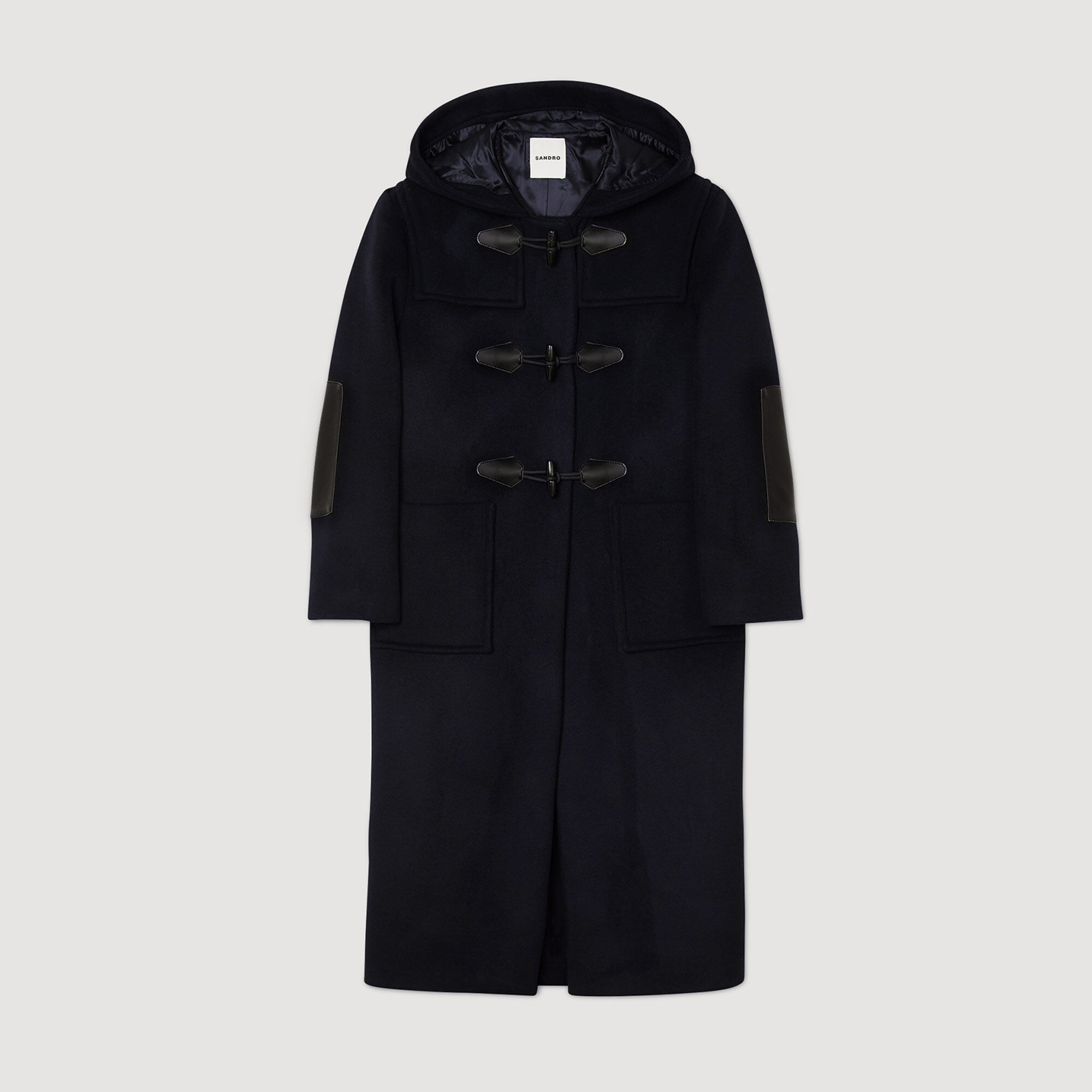 Long black deals duffle coat