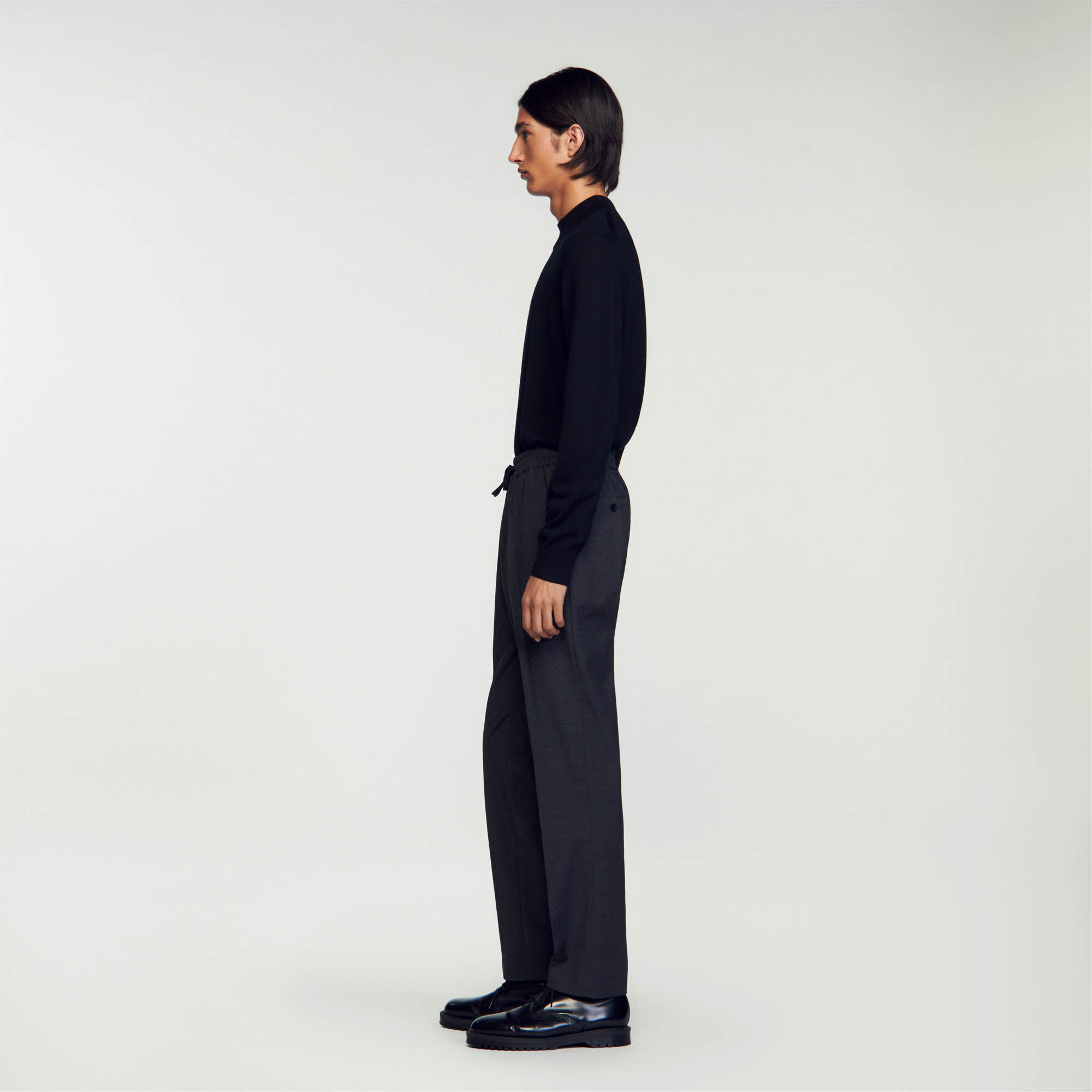 Elasticated straight leg trousers SHPPA01144 Mocked Grey Pants