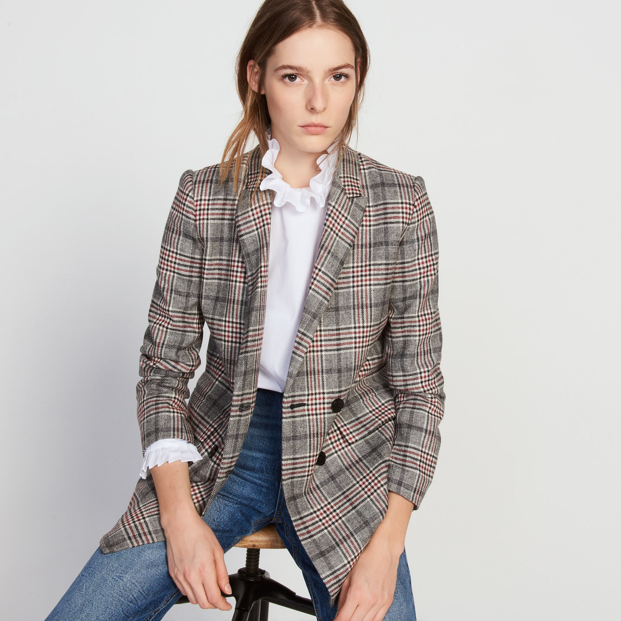Sandro plaid jacket online