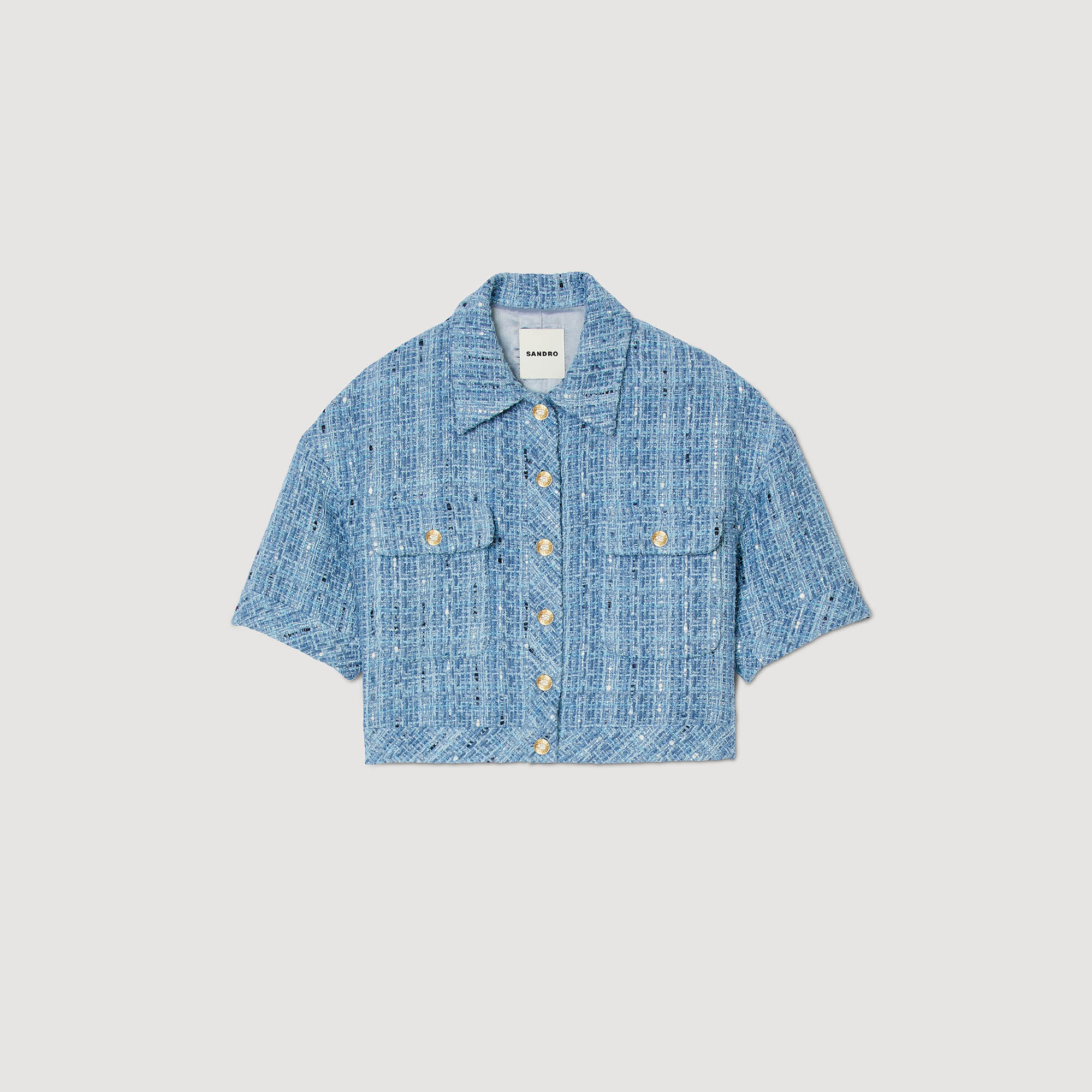 Short sleeve 2024 tweed jacket