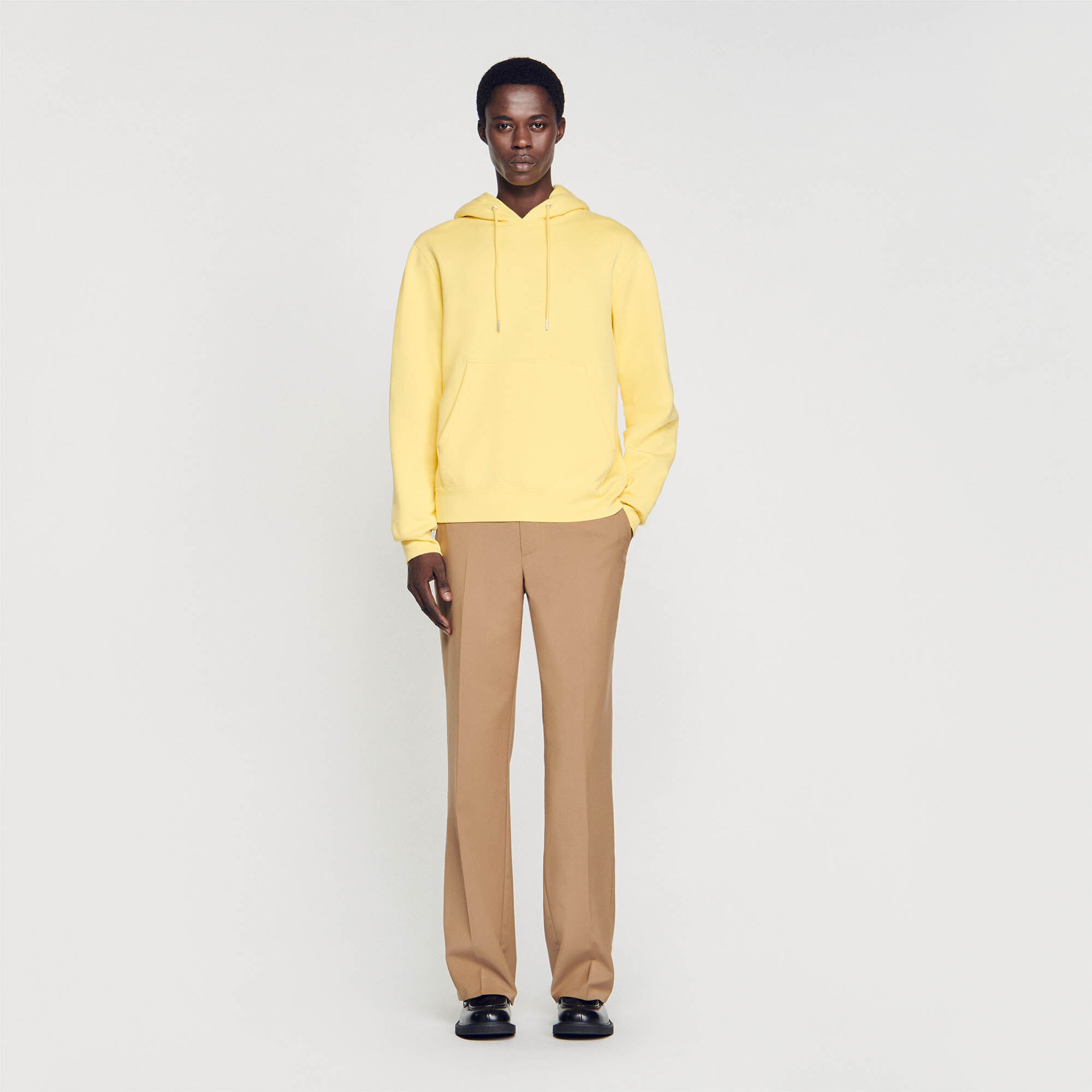 Men s organic cotton embroidered hoodie SHPSW00458 Yellow Lemon