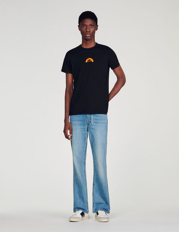 SANDROxWRANGLER T-shirt Black Homme