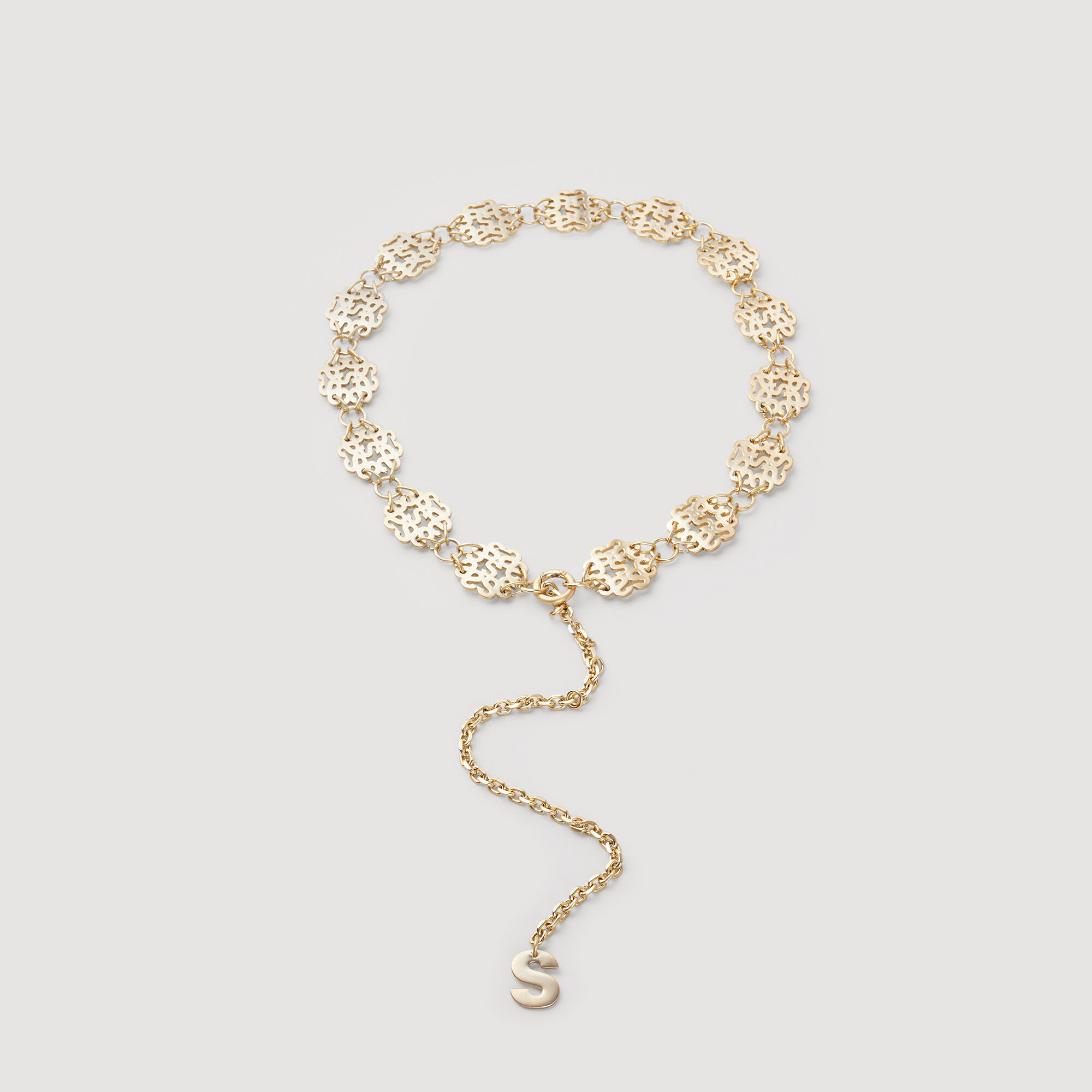 Belt with outlet gold chain