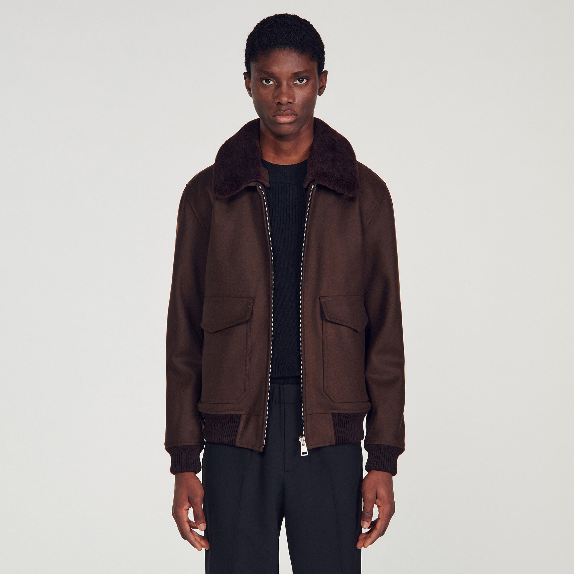 Aviator jacket SHPBL00885 Coats Jackets Sandro Paris