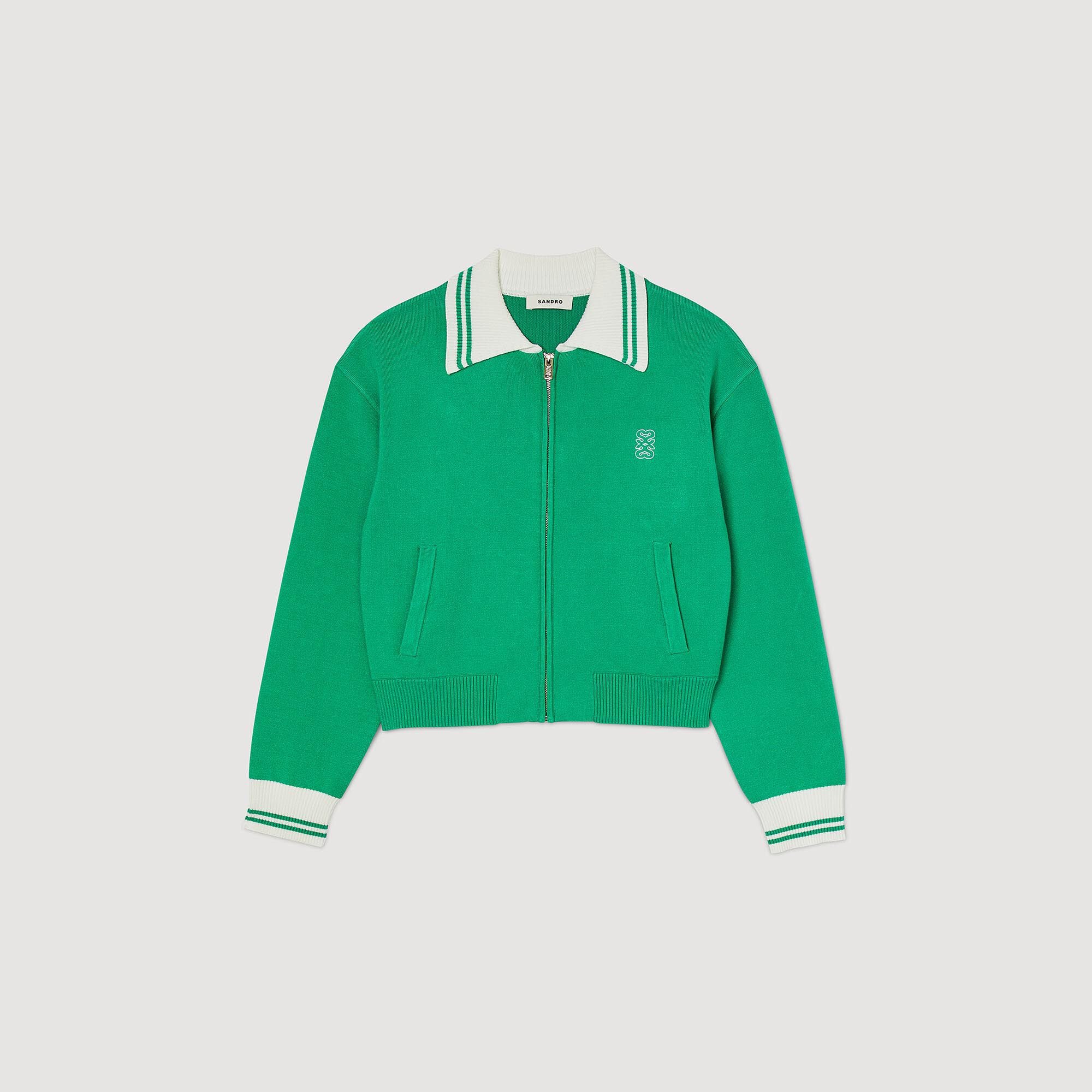 Zip up varsity cardigan SFPCA00944 Sweaters Cardigans Sandro