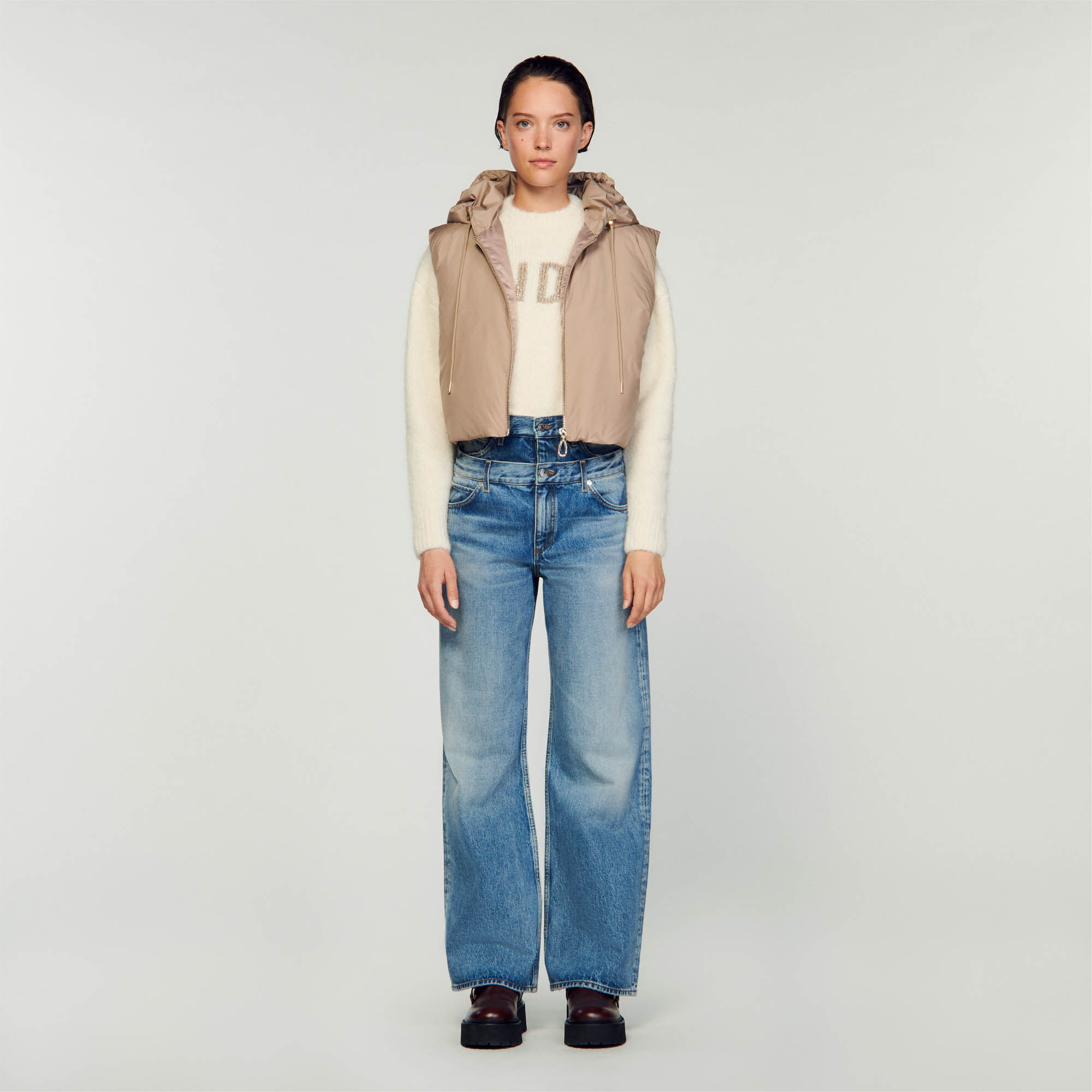 Short sleeveless clearance jacket