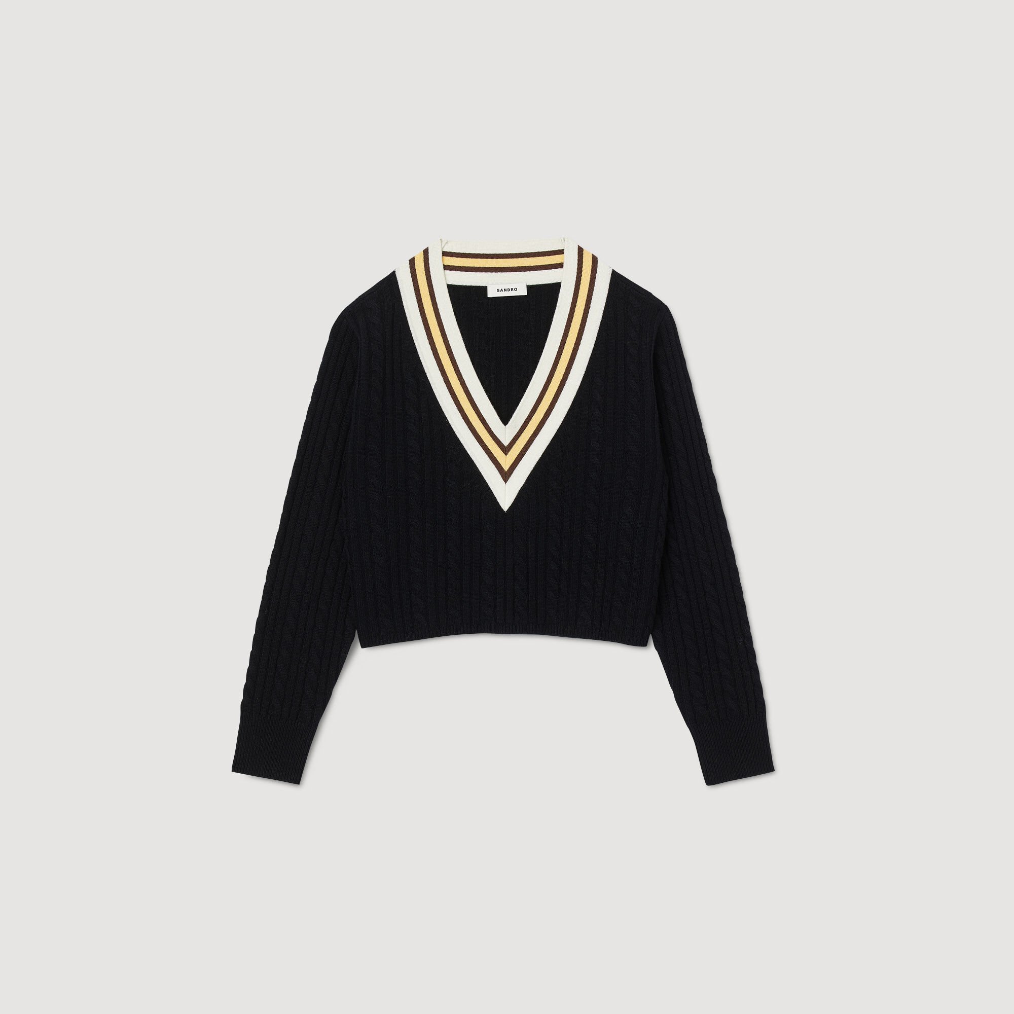 V neck black clearance sweater