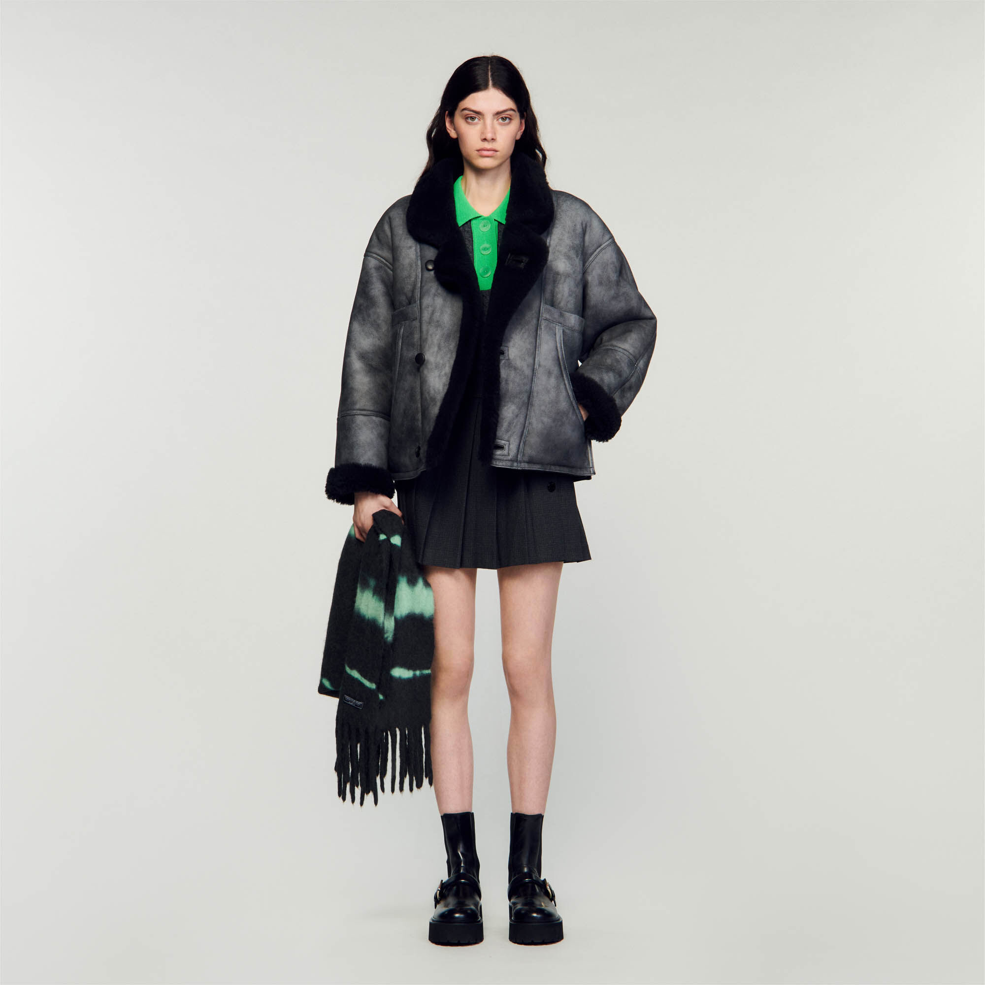 Oversized outlet shearling coat