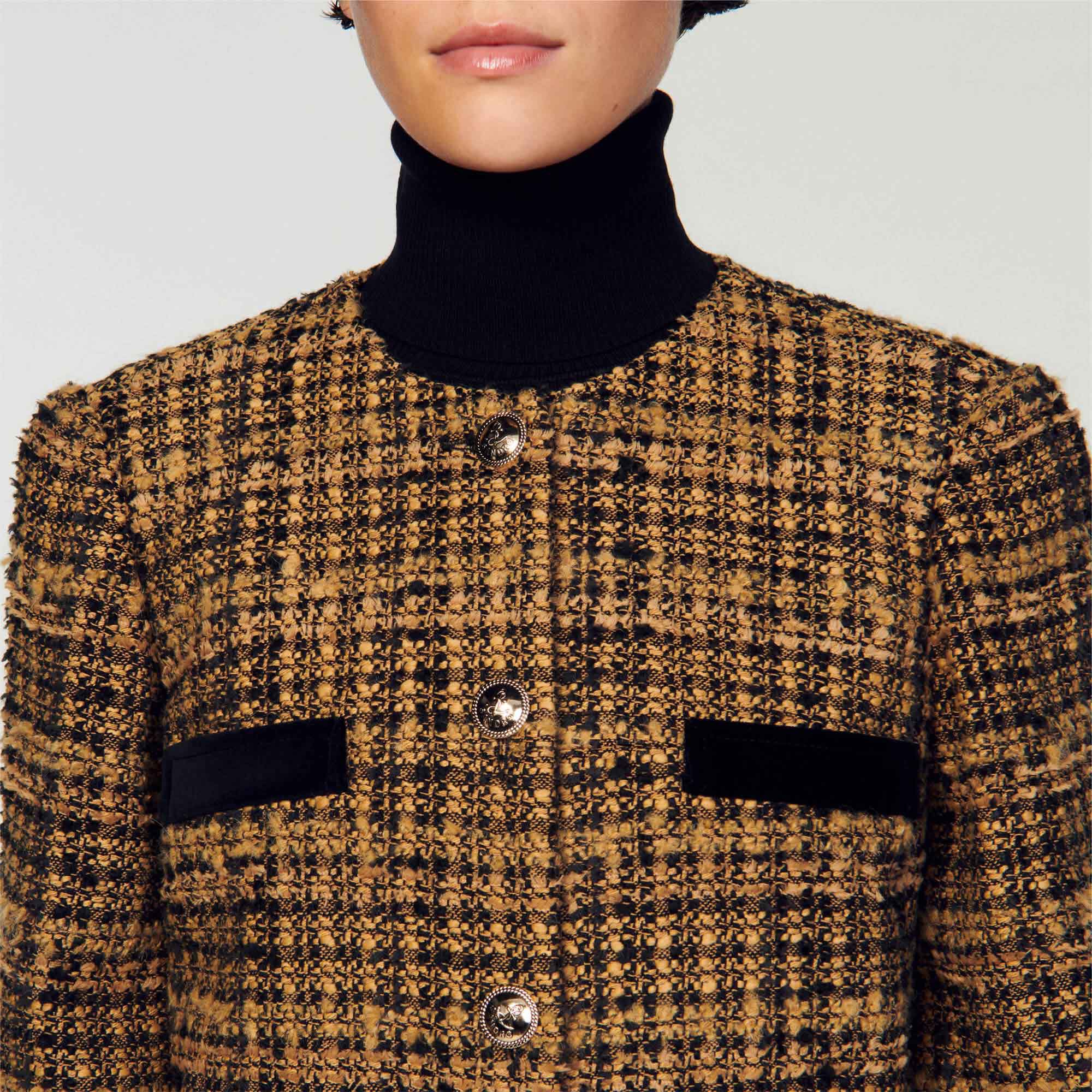 Tweed discount sweater jacket