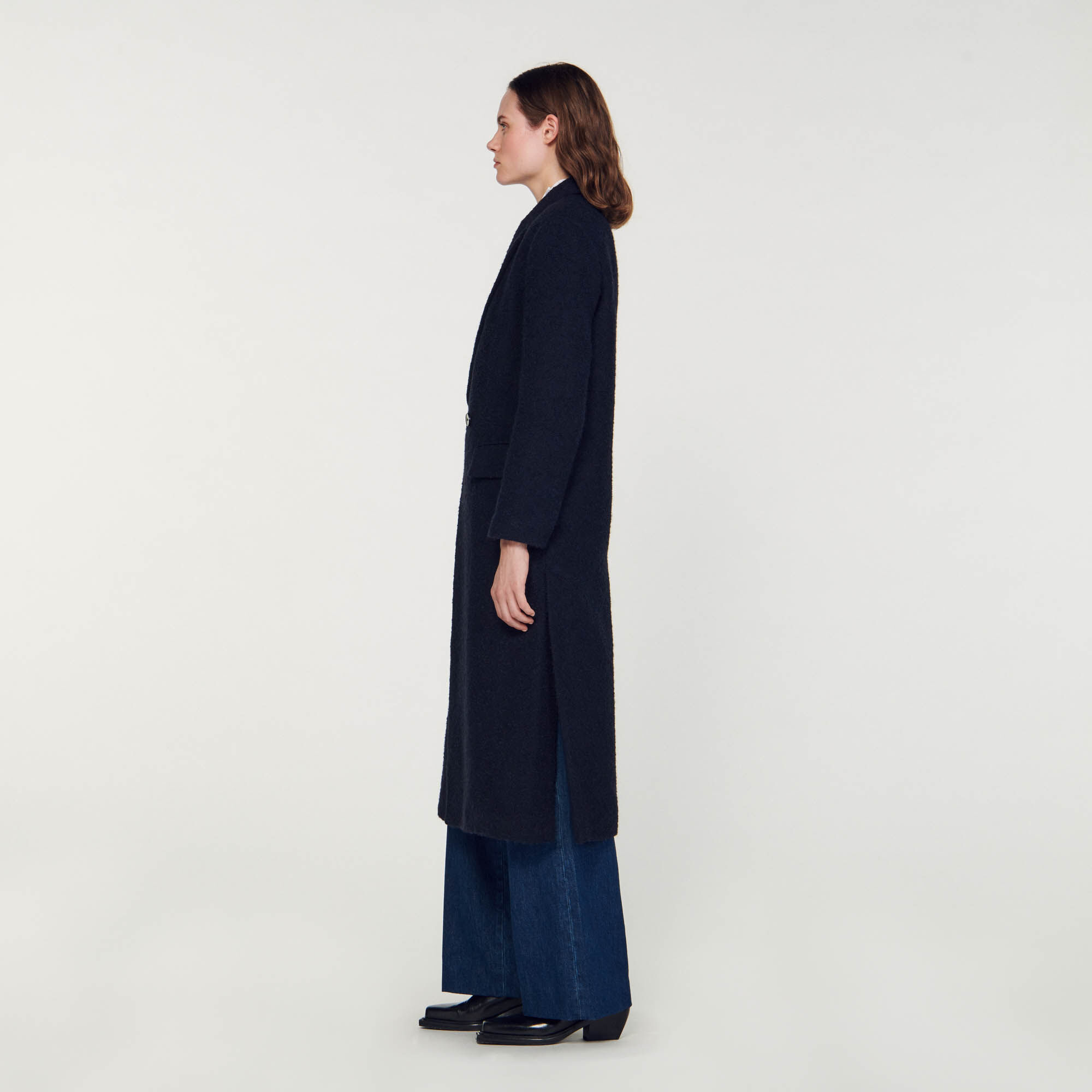 Manteau bouclette bleu marine deals