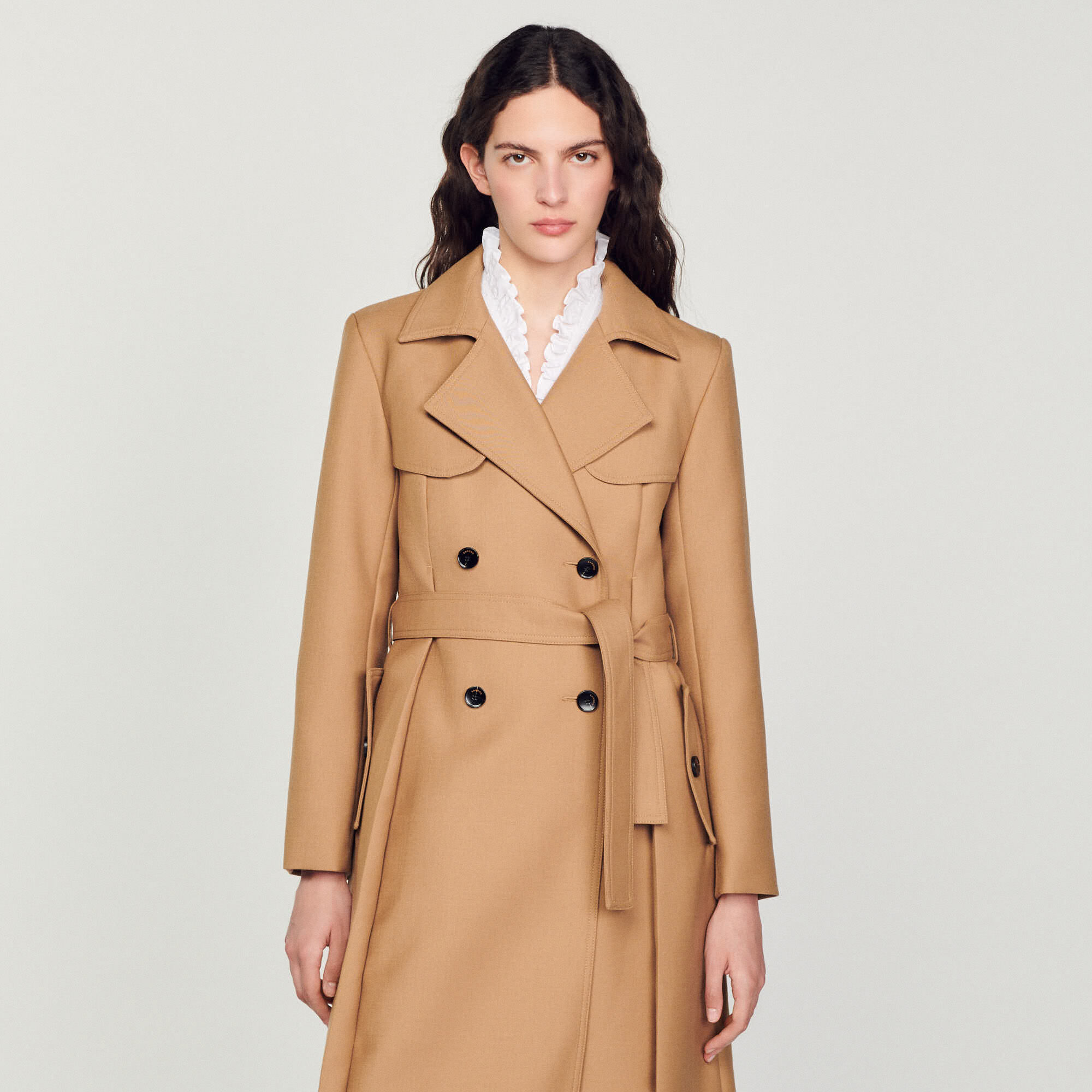 Long trench style coat SFPOU00531 Coats Sandro Paris