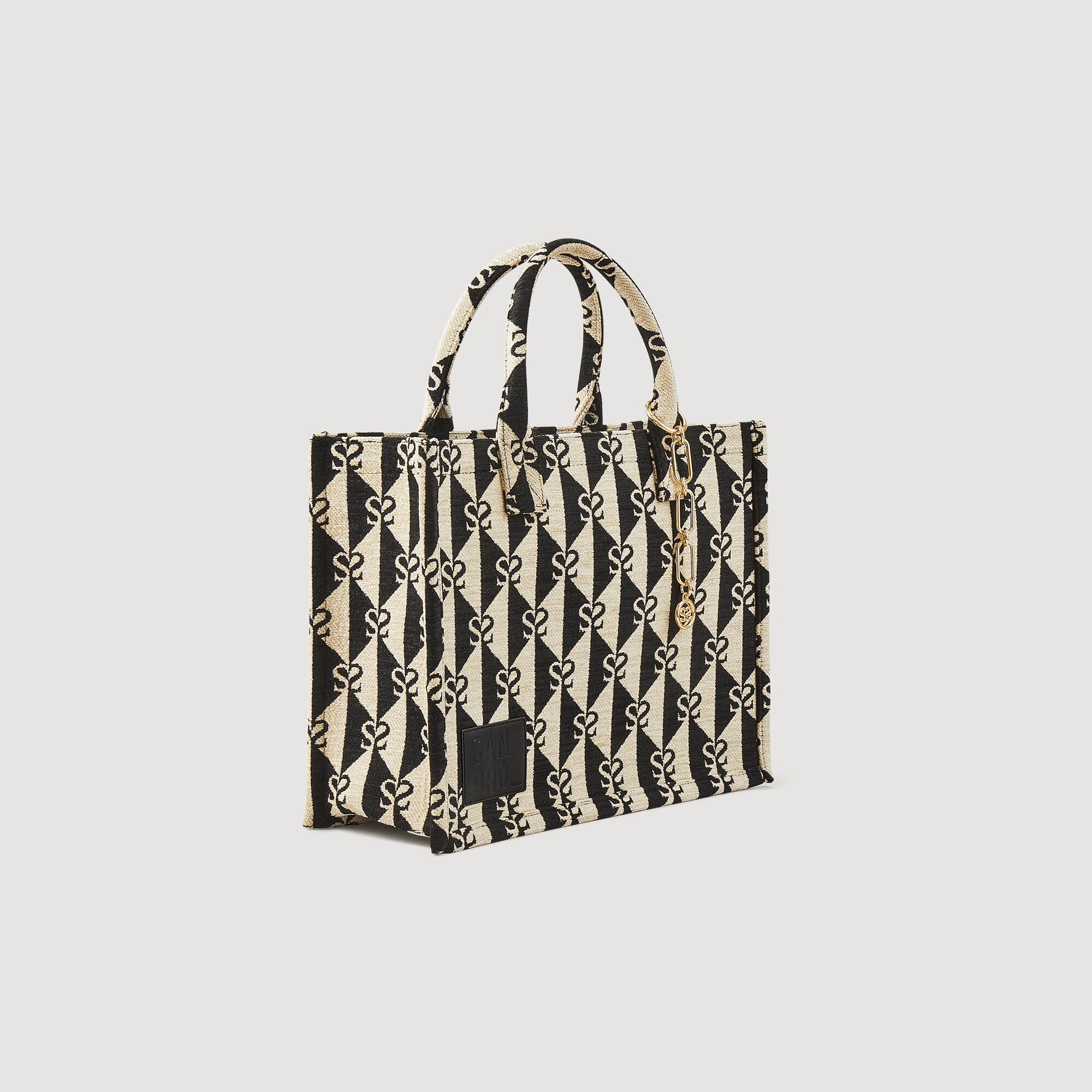 Kasbah double S bag SFASA01195 Beige Black All Bags Sandro Paris