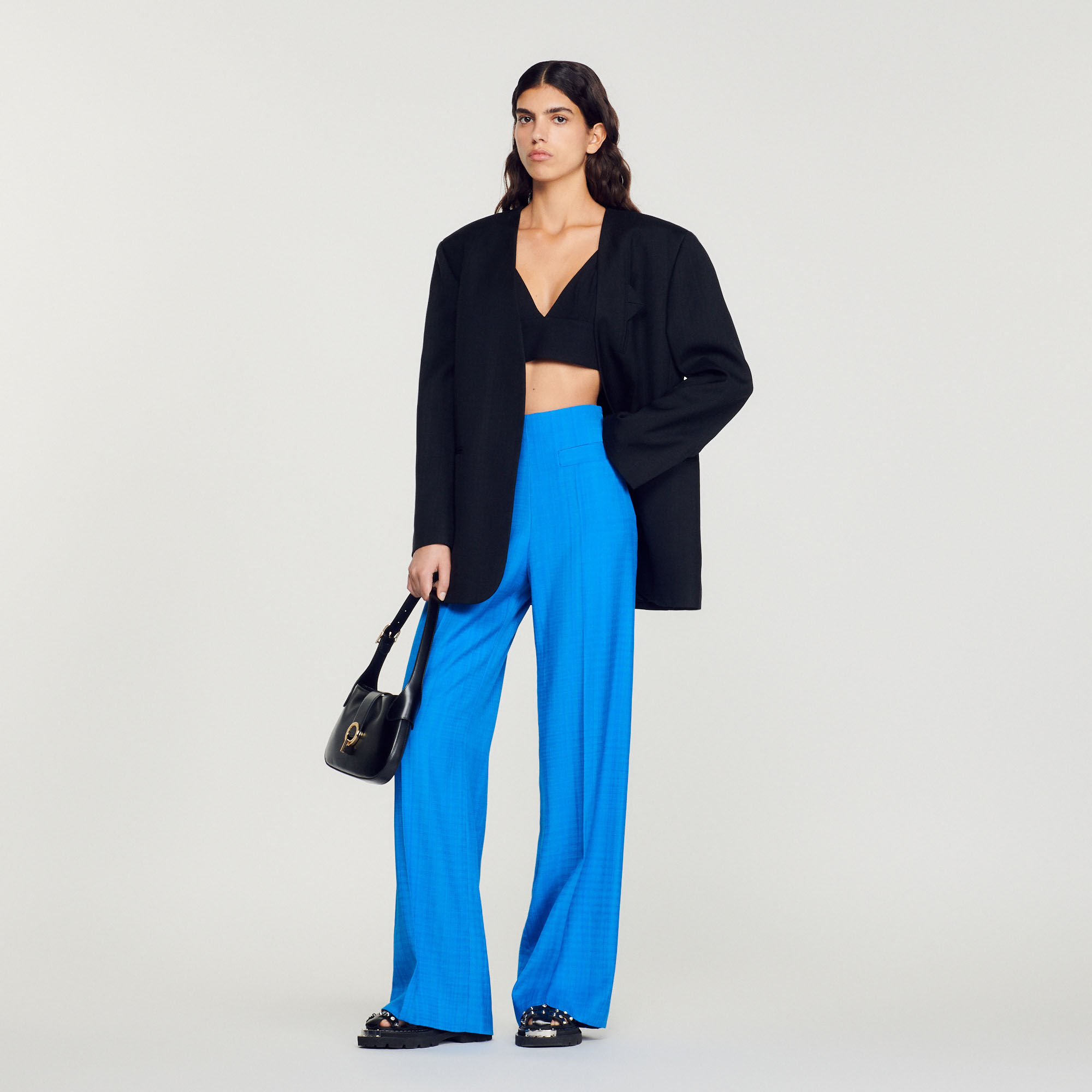 White High Waisted Side Zip Flare Trousers  Billie  Rebellious Fashion