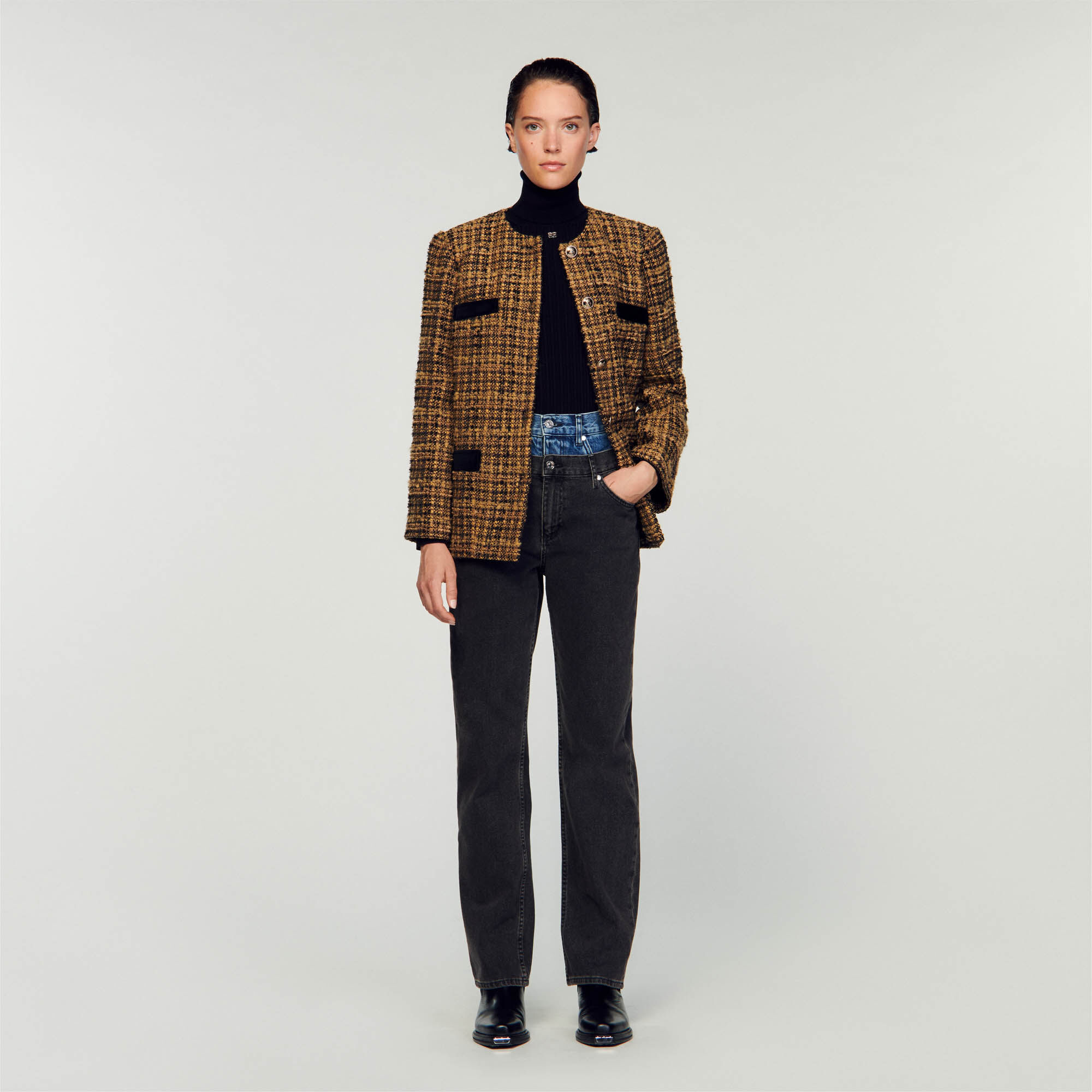 Short tweed outlet jacket womens