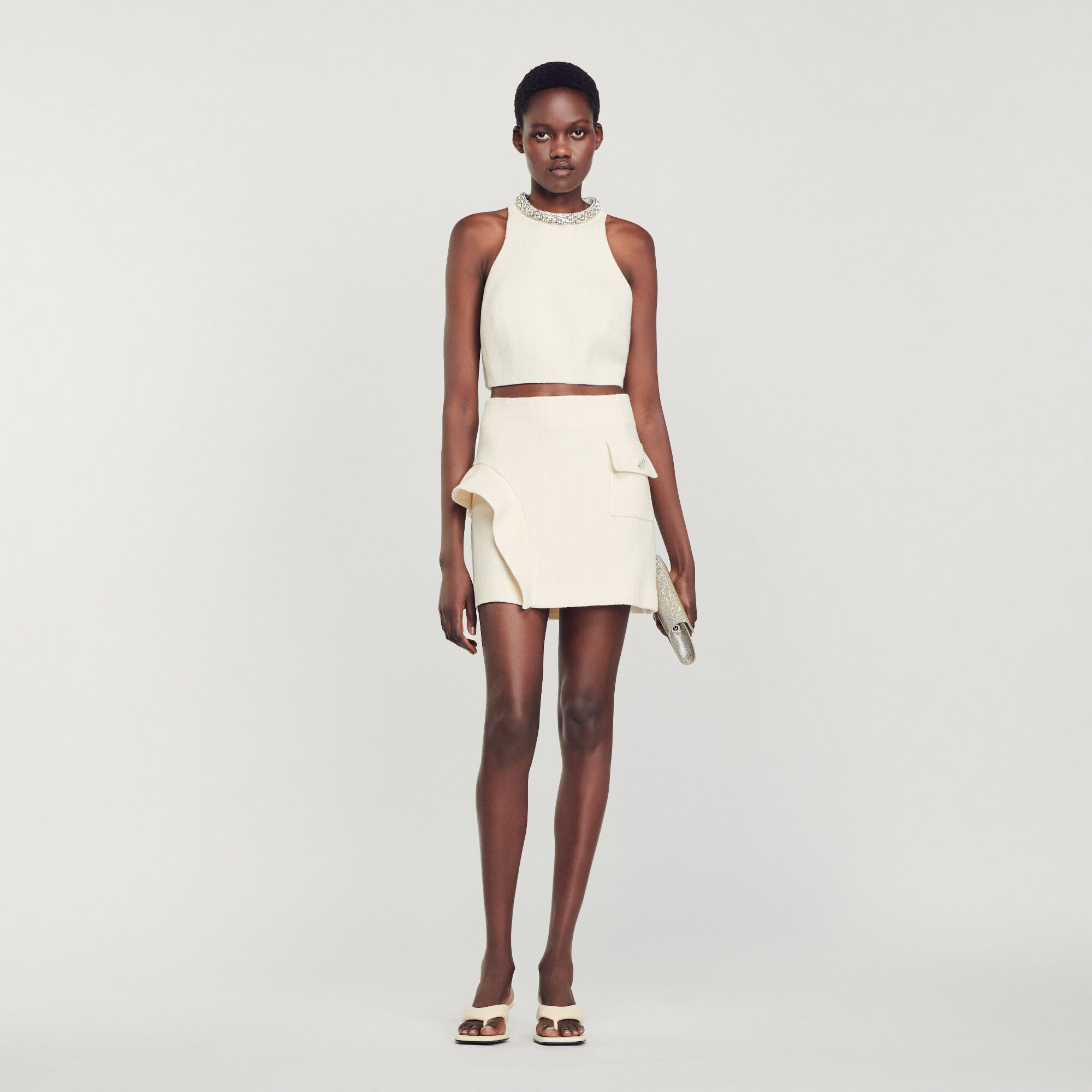 Short skirt with ruffles SFPJU00892 Skirts Shorts Sandro Paris