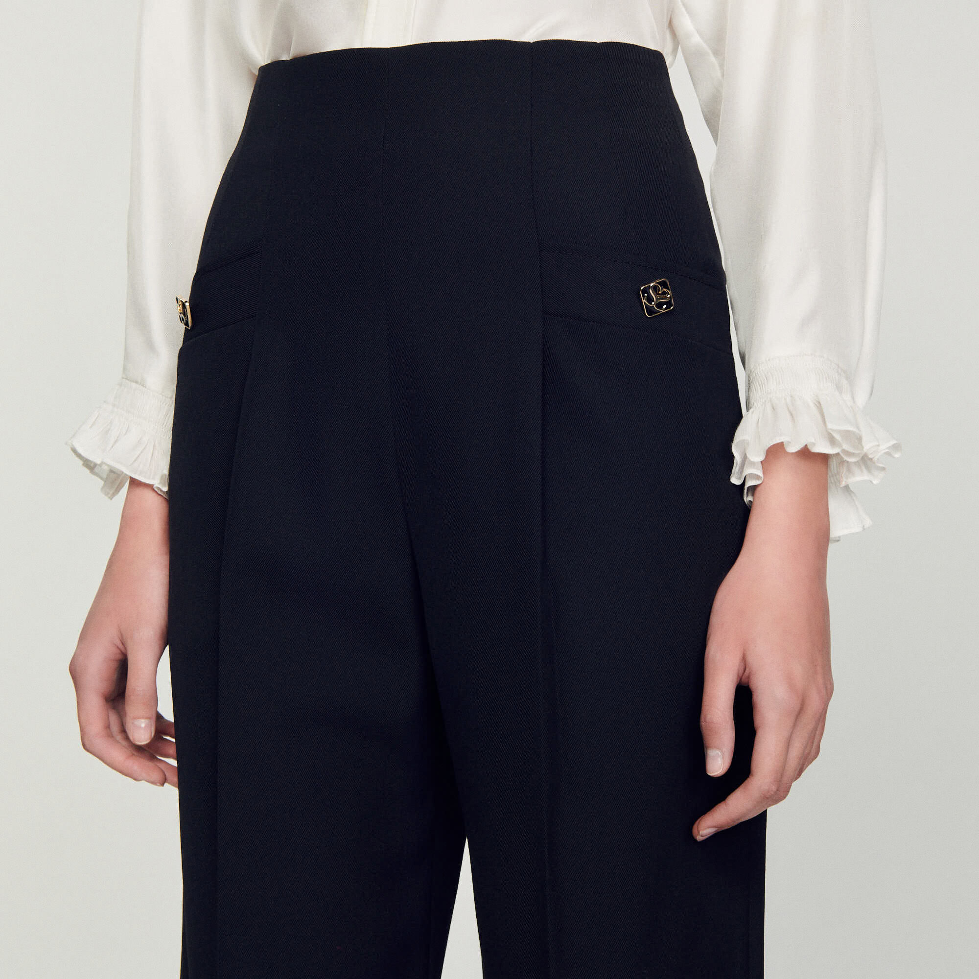 High waisted trouser shorts top