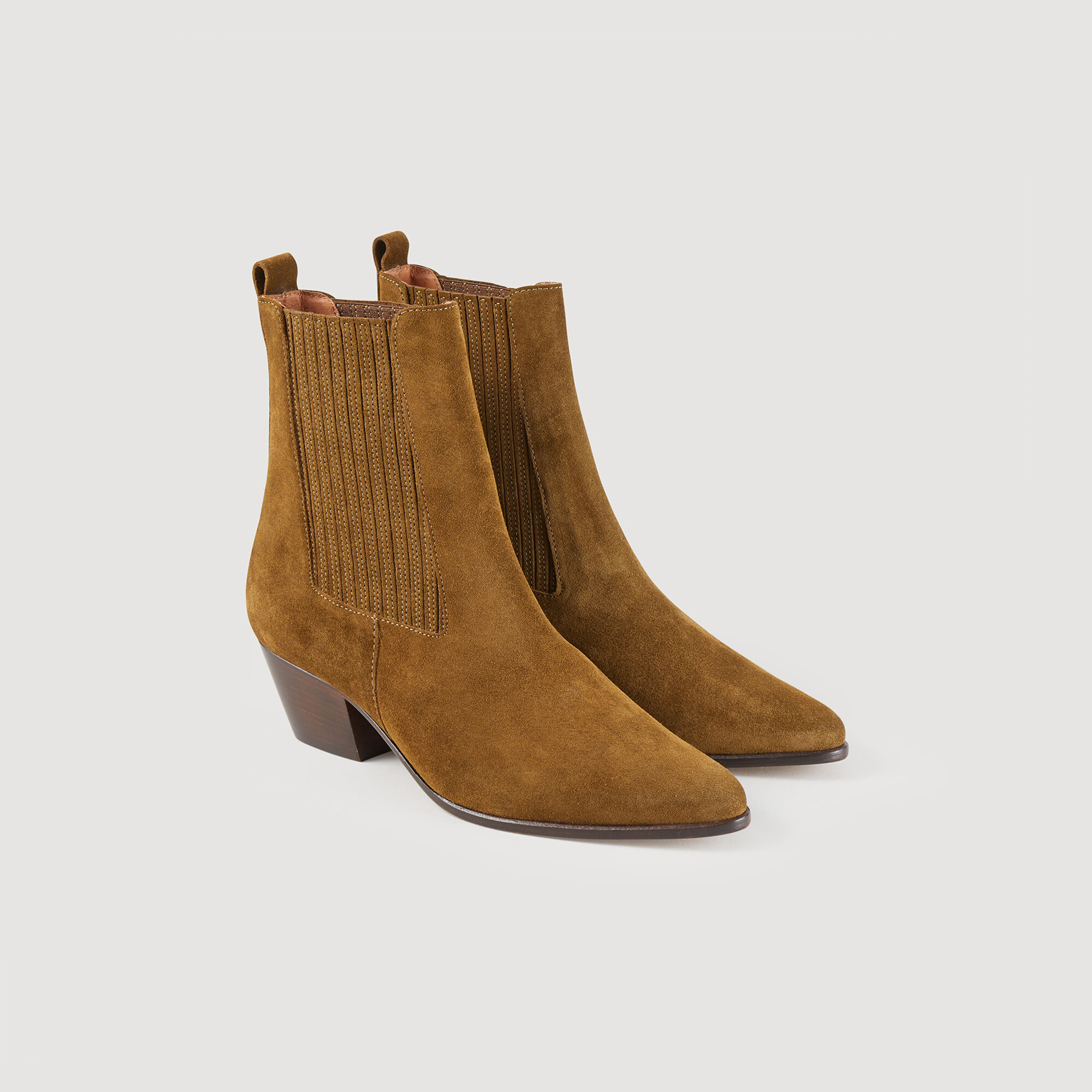 Olive green booties sale