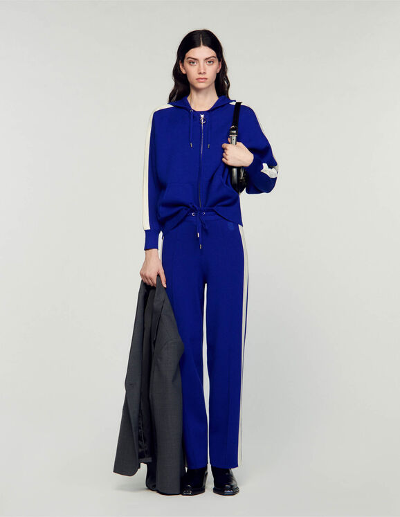 Hooded zip-up cardigan Blue Femme