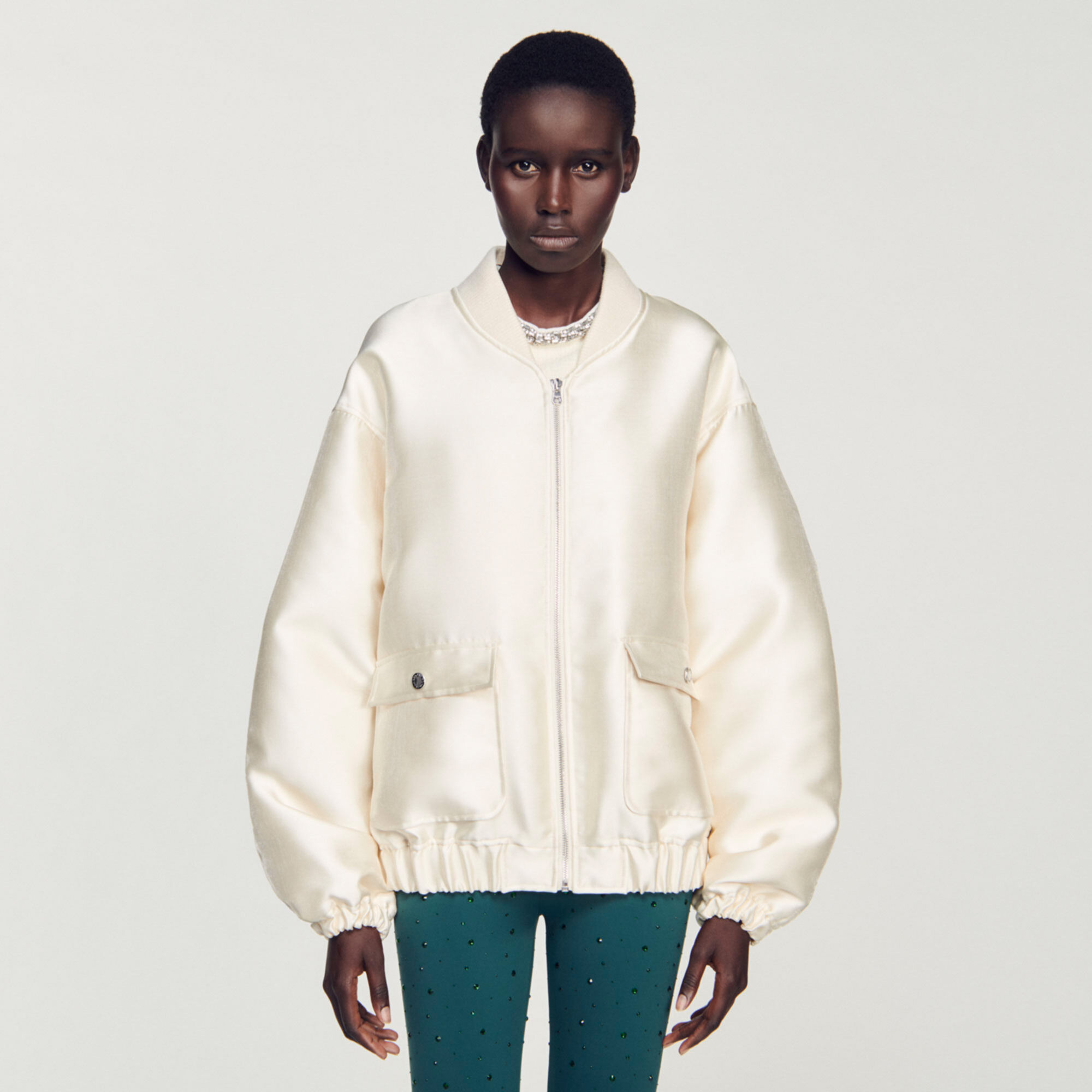 Oversized bomber jacket with hood online