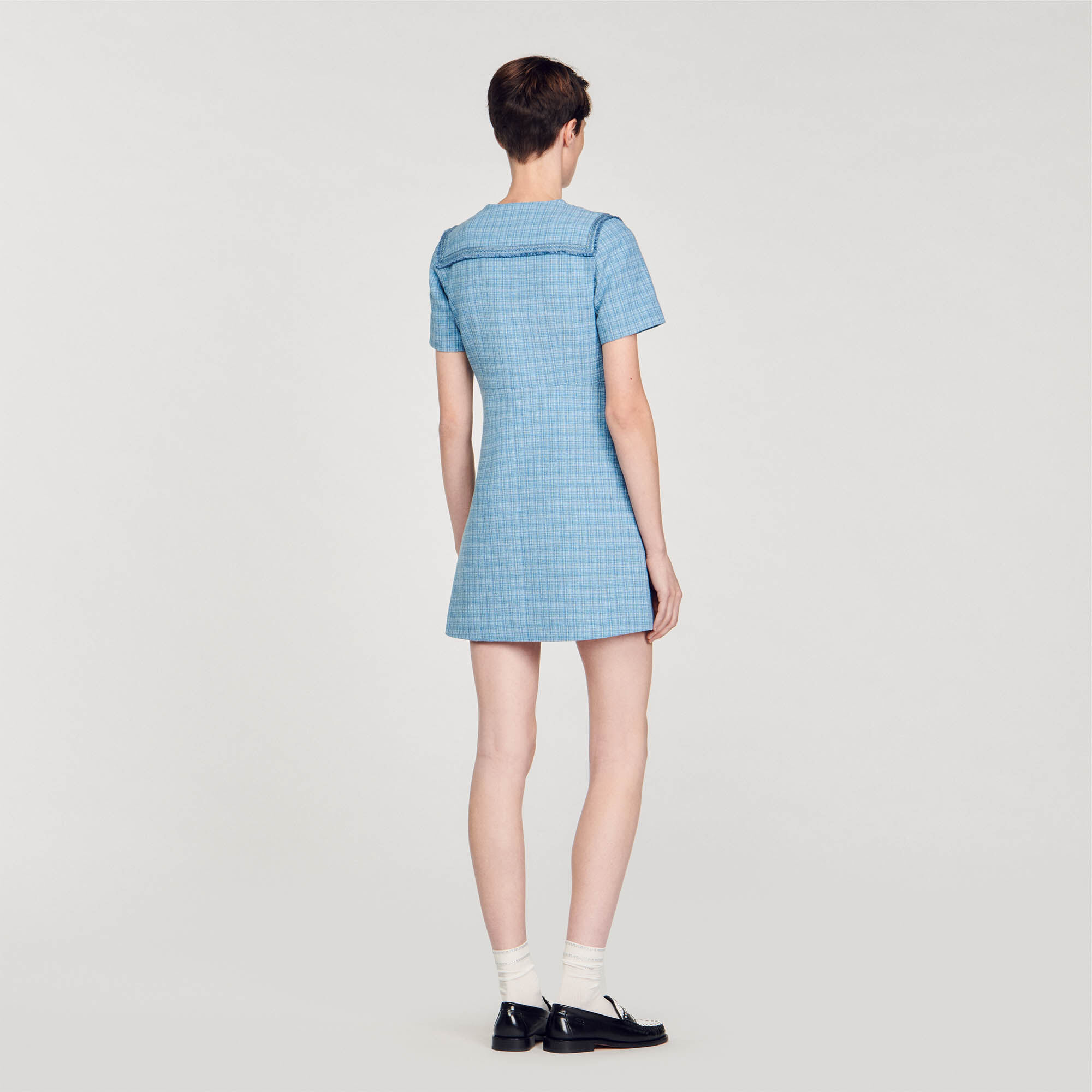 Light blue plaid sales dress