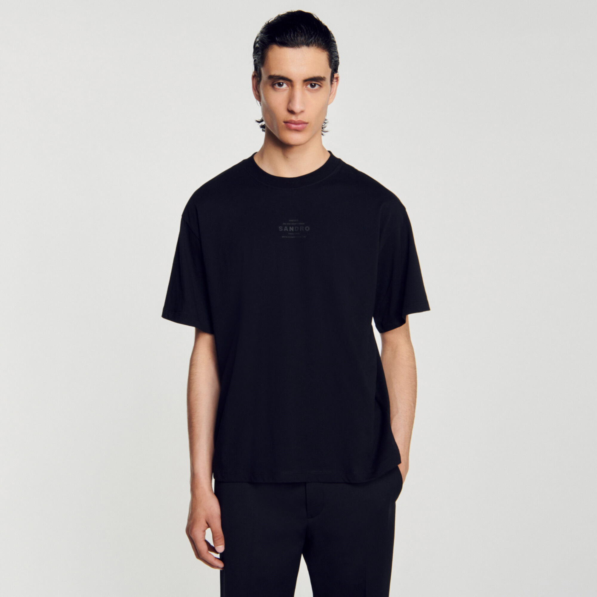 Rubber logo T shirt SHPTS01243 Black HAnciennesCollections