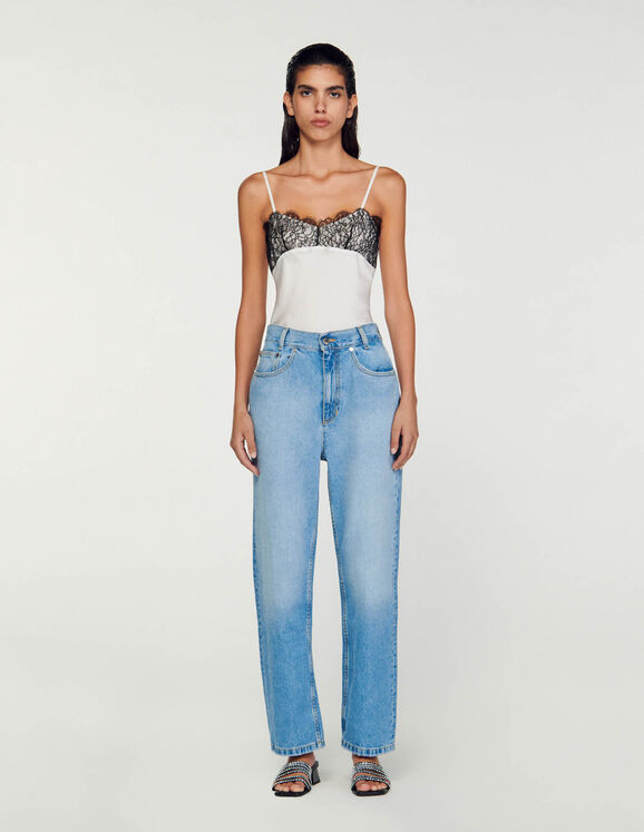 Low-rise straight-leg jeans Blue Jean Femme