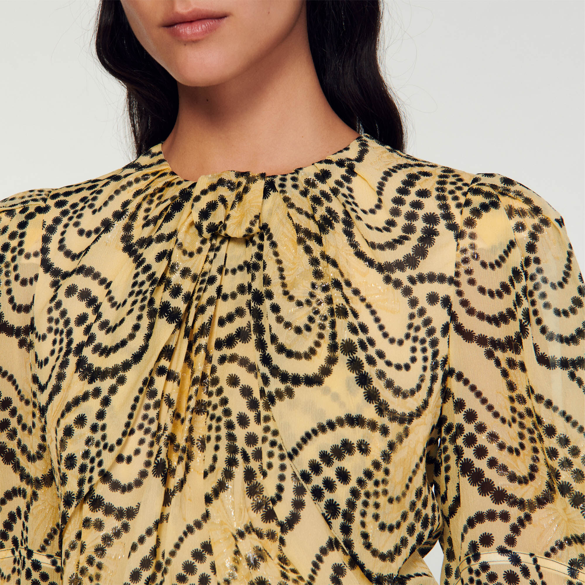 Paisley print asymmetric dress SFPRO03346 Dresses Sandro Paris