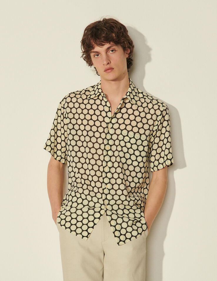 Sandro Short-sleeved flowing patterned shirt Select a size and. 2